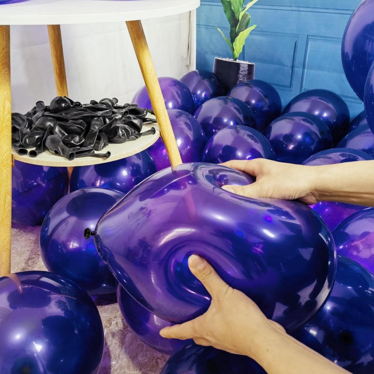 Paquete de 300 globos morados, globos de fiesta color morado oscuro de 12 pulgadas, para bodas, cumpleaños, baby shower y más