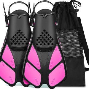 Aletas de natación, durabilidad ligera fácil de ajustar, aleta corta de natación para niños y adultos, aletas de esnórquel abiertas para viajar Aletas de natación, durabilidad ligera fácil de ajustar, aleta corta de natación para niños y adultos, aletas de esnórquel abiertas para viajar