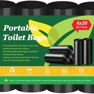 CAMRILEND Portable Toilet Bags for Camping, Biodegradable Porta Potty Bags 8 Gallon Thickened Toilet Waste Bags for 5 Gallon Bucket Toilet CAMRILEND Portable Toilet Bags for Camping, Biodegradable Porta Potty Bags 8 Gallon Thickened Toilet Waste Bags for 5 Gallon Bucket Toilet