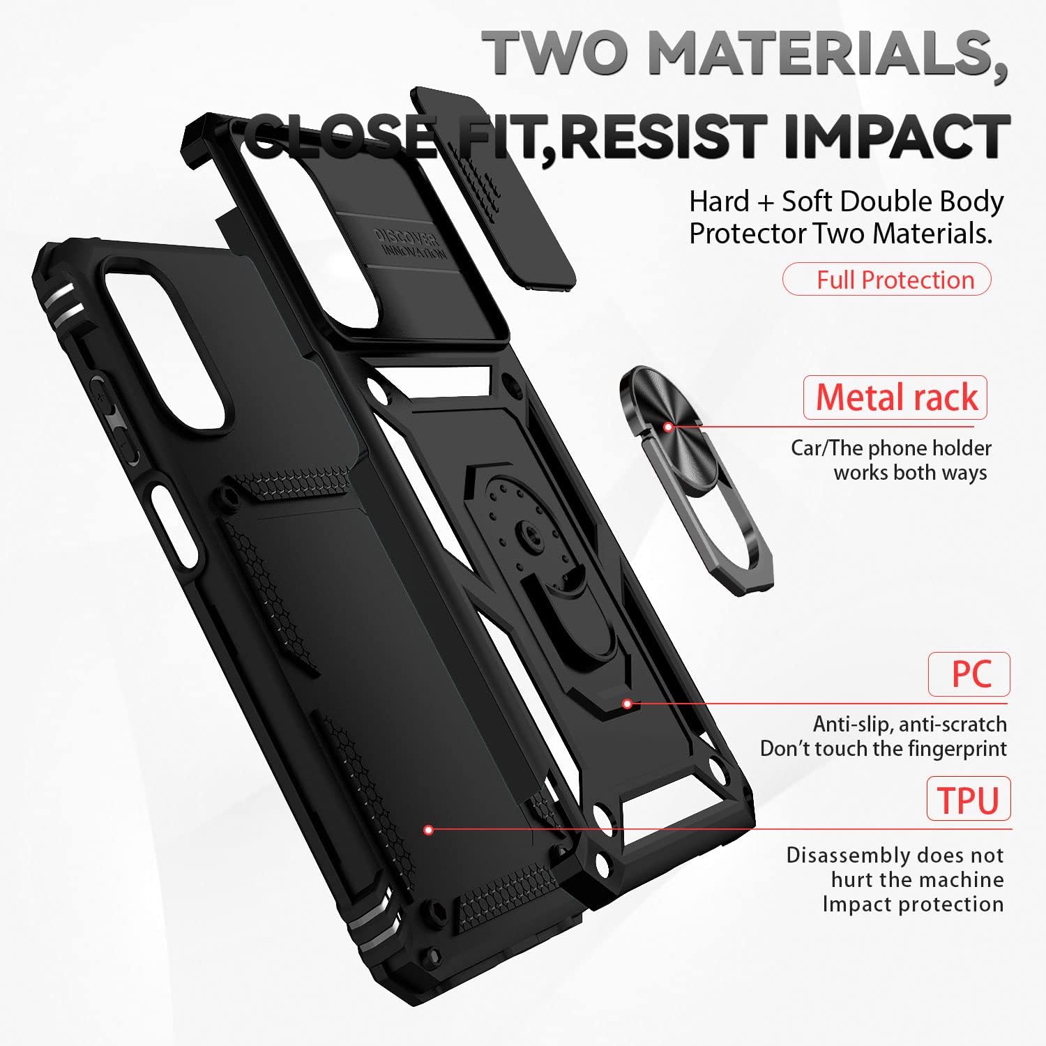 Funda compatible con Motorola Moto G 5G 2022 con protector de pantalla, a prueba de golpes, protección de grado militar, soporte magnético integrado
