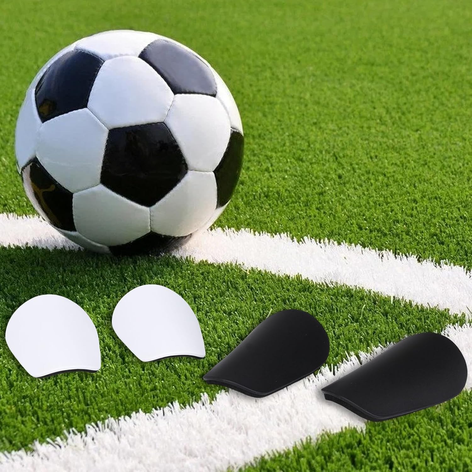 FWUNYVN Espinilleras de fútbol para jóvenes y adultos, pequeños equipos de protección para todas las edades, para llevar con calcetines de agarre y
