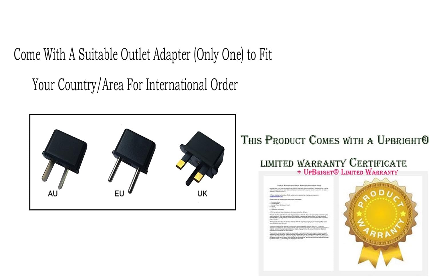 UpBright Listado por UL Adaptador de 12 V CACC compatible con GCi Technologies Modelo AM-12500 AM12500 12VDC 500mA DC12V 0.5A – 1A 12.0V 12 V 12 VDC