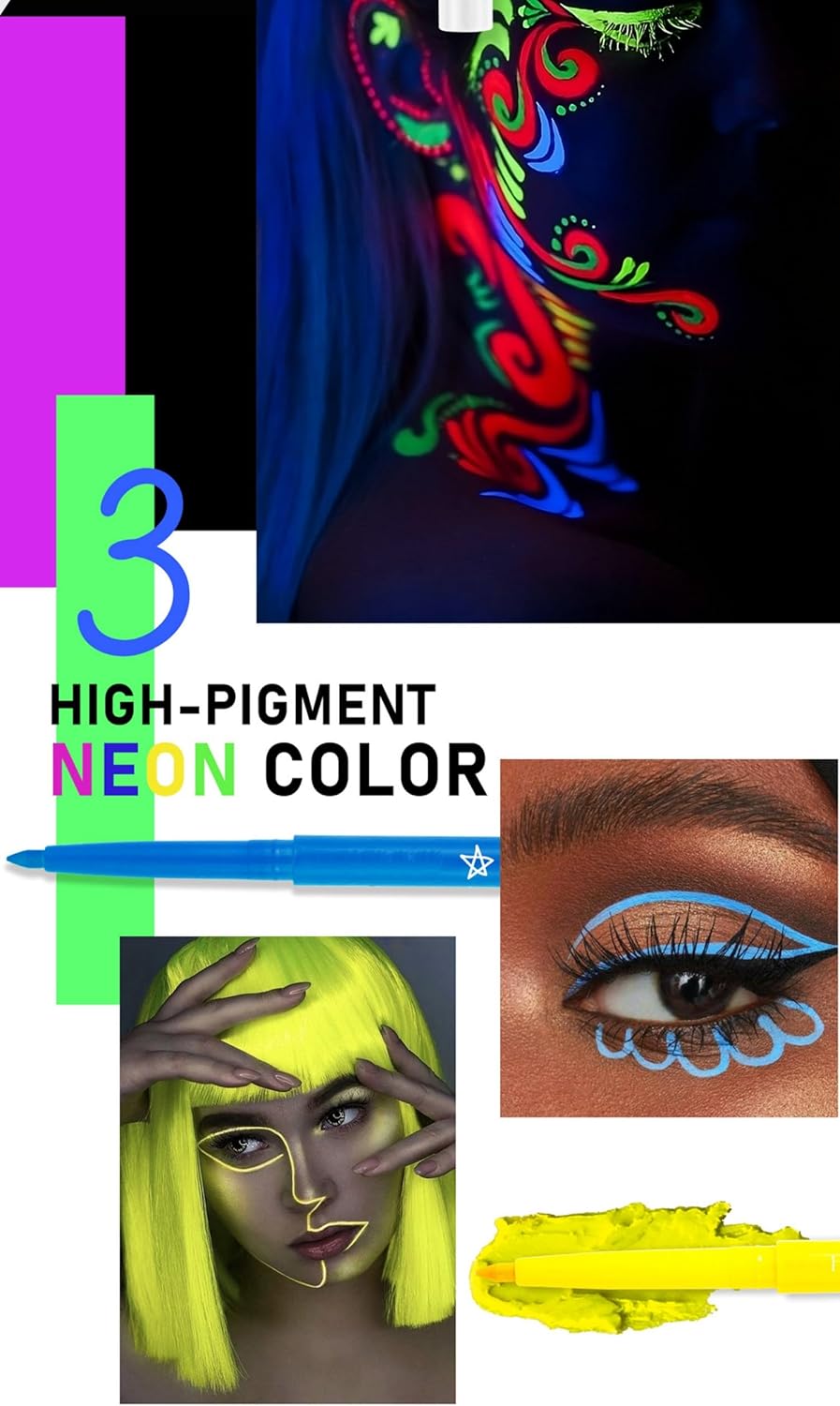 MAEPEOR Delineador de ojos de 12 colores mate, resistente al agua y a las manchas, maquillaje de ojos para uso diario y Halloween Navidad (juego 03)