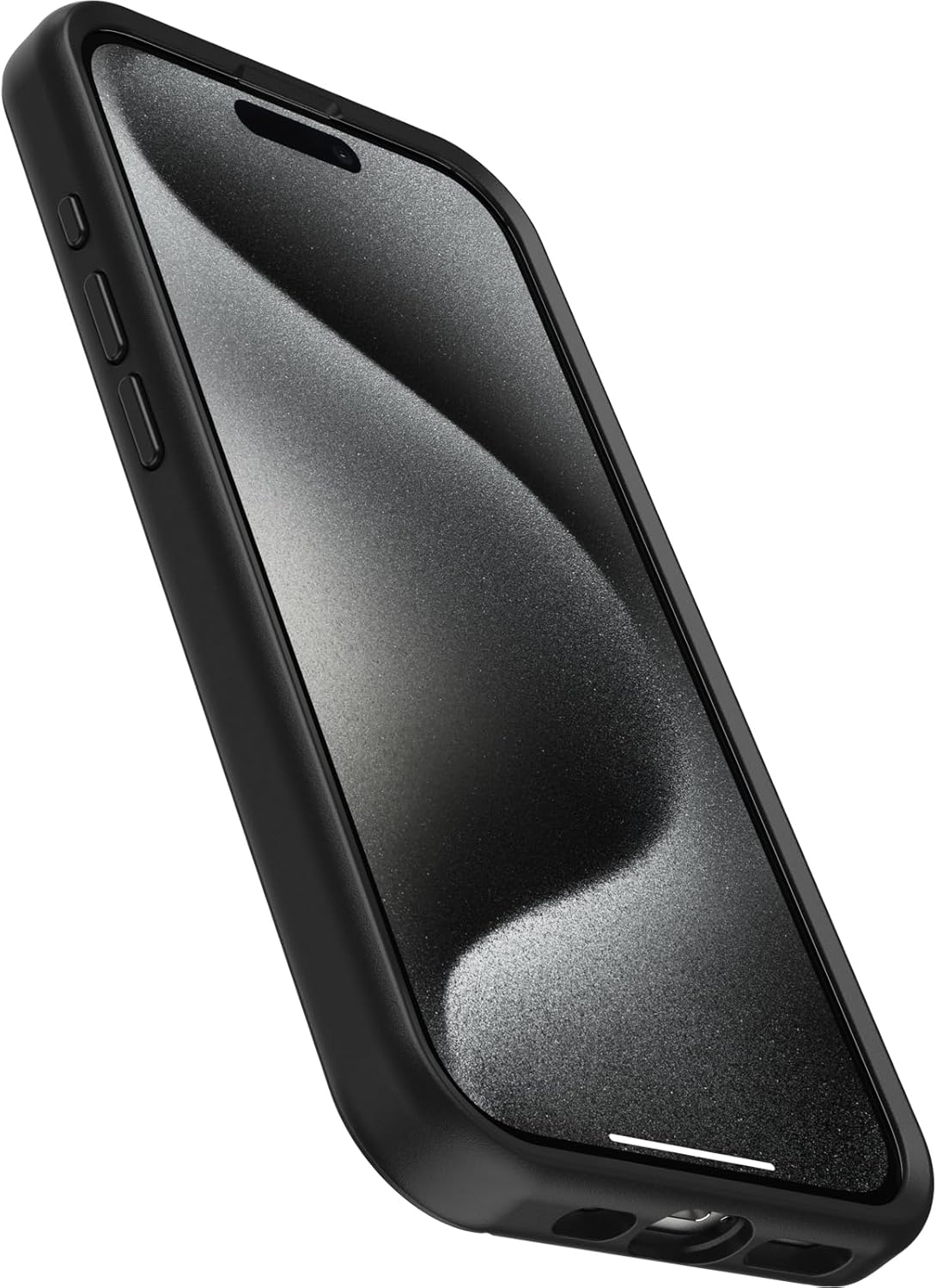 OtterBox Funda para iPhone 15 Pro (solamente) de la serie Symmetry – NEGRO, ultra elegante, compatible con carga inalámbrica, bordes elevados que