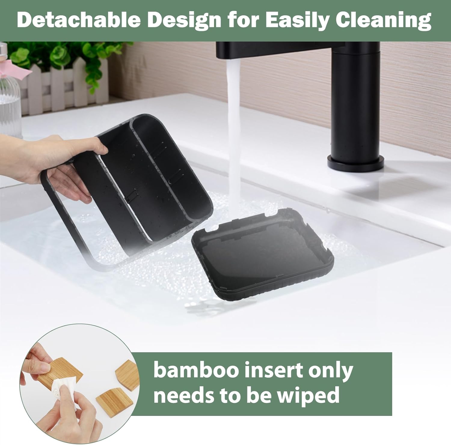 Chintu Portacepillos de dientes para baño, organizador de encimera de baño, soporte eléctrico para cepillado de dientes, 6 ranuras para organización