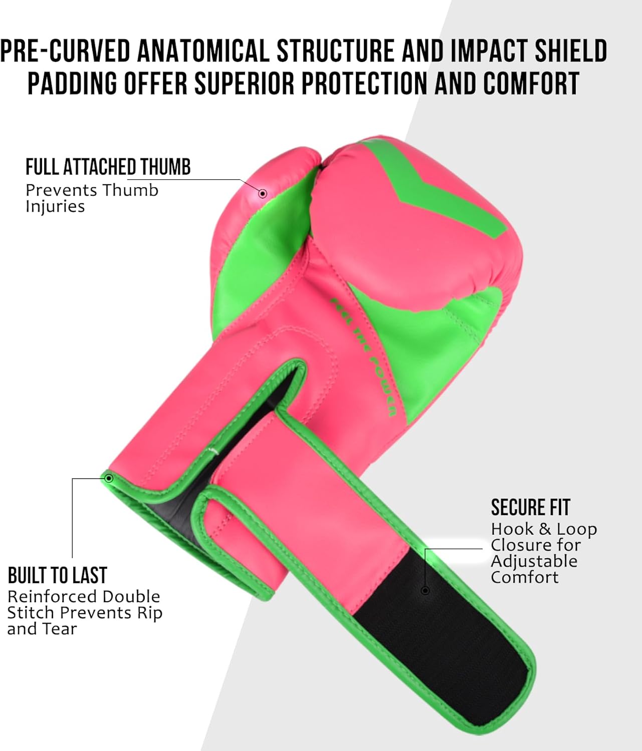 Exxact Sports Knockout – Guantes de boxeo juveniles para niños, guantes de boxeo de cuero duradero con protección acolchada para artes marciales