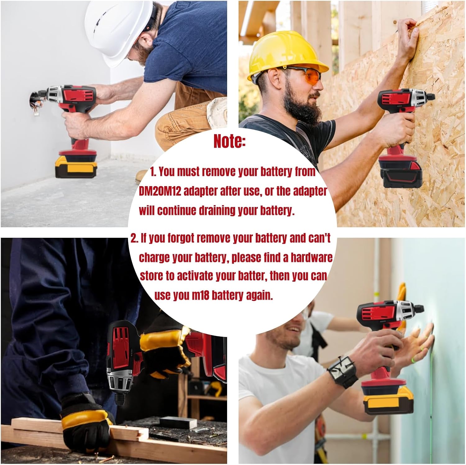 EID Adaptador de batería para Milwaukee, convierte el adaptador M18 a M12, conversión para batería Milwaukee M18 a batería M12 de 12 V, alimentación
