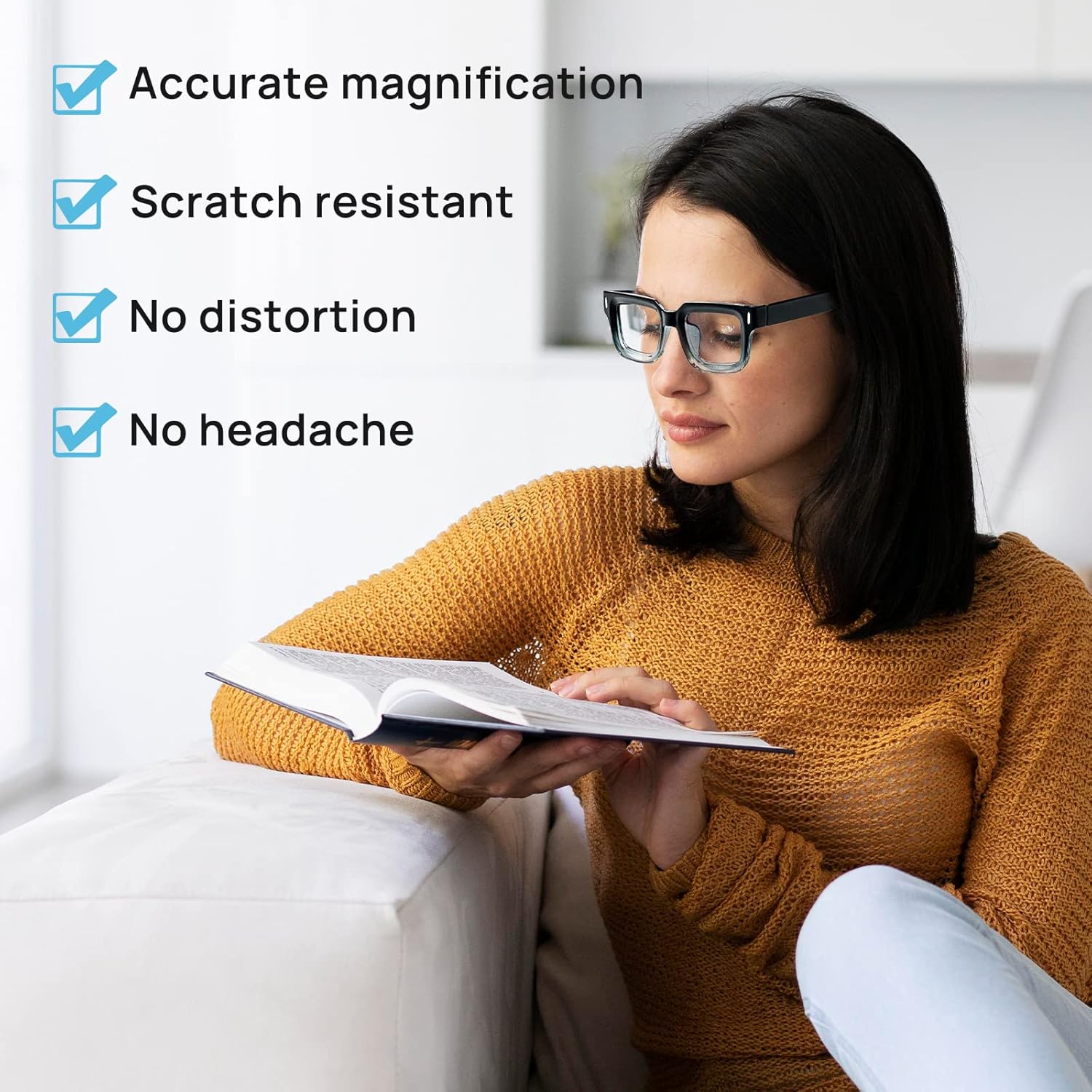 OCCI CHIARI Gafas de lectura cuadradas para mujer