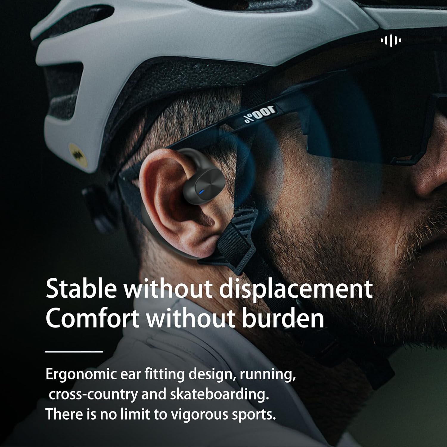 Tronikin Auriculares inalámbricos Bluetooth de oreja abierta, reproducción de 45 horas, impermeable, con pantalla de alimentación LED, funda de