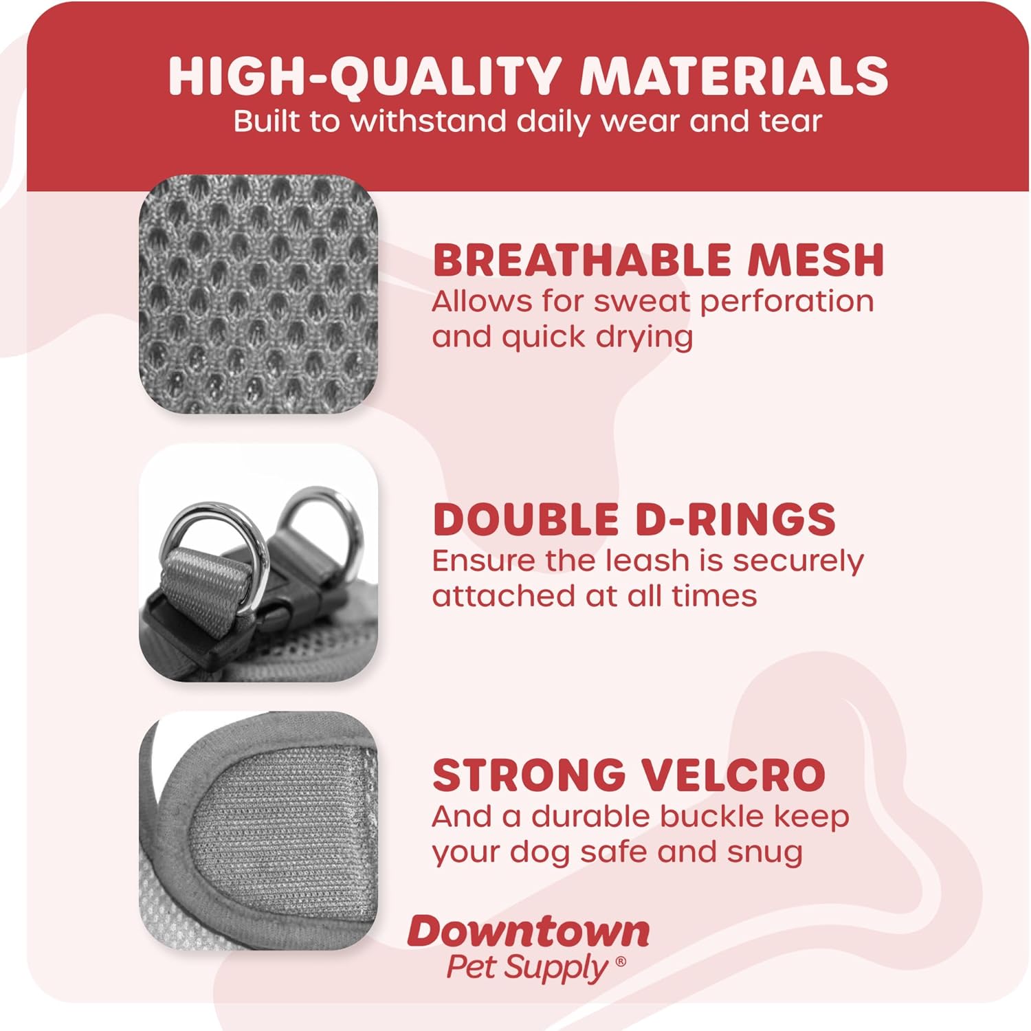 Downtown Pet Supply – Arnés ajustable para perro con chaleco acolchado, sin tirones, fácil de poner, para perros pequeños, medianos y grandes