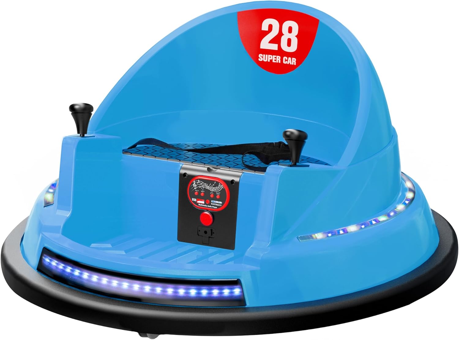 ROOMTEC Auto parachoques para niños pequeños de 1 a 3 años, auto parachoques de 12 V con control remoto, certificado de seguridad, luces