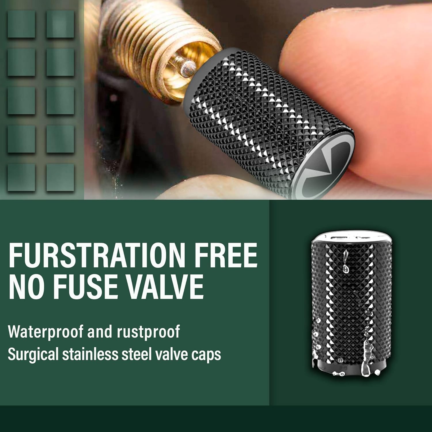 Tapones de válvula de aire de neumáticos de acero inoxidable mecanizado CNC de precisión, cubiertas de vástago de neumático de rueda para