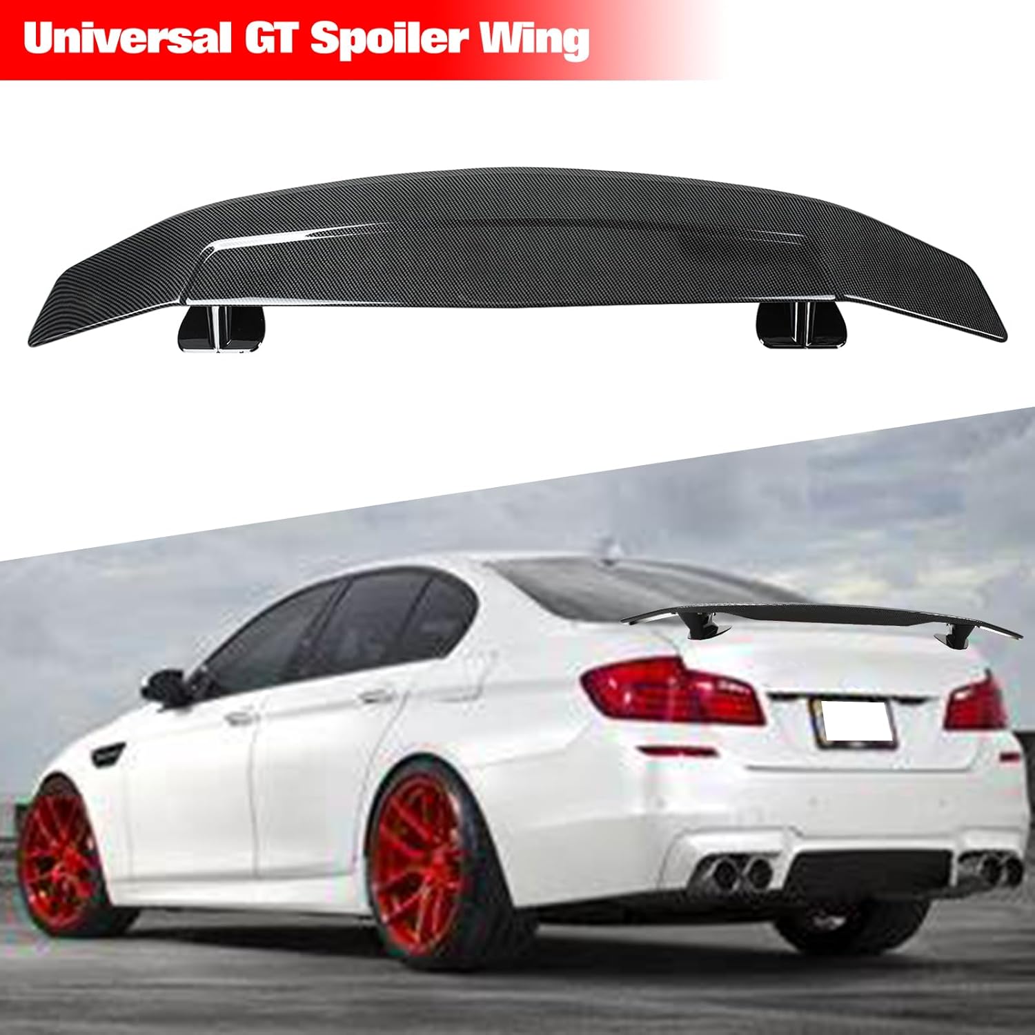 Alerón trasero universal de 46 pulgadas para automóviles, alerón universal de ala GT, alerón de carreras, alerón universal para maletero GT para