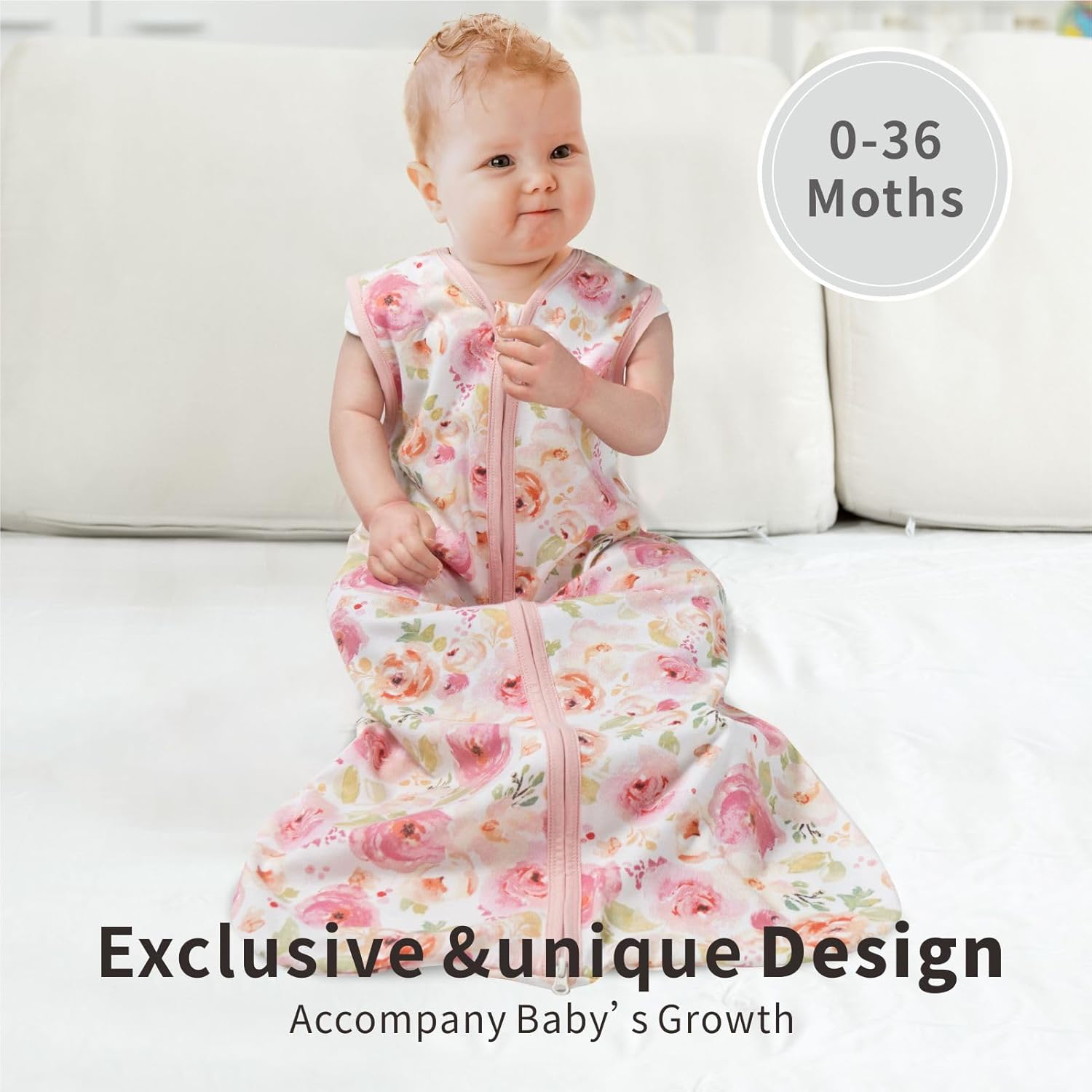 TOG 0.5 – Saco de dormir para bebé, de 0 a 6 meses, 100% algodón, cómodo, suave, sin mangas, ligero, con cremallera de 2 vías, para bebés