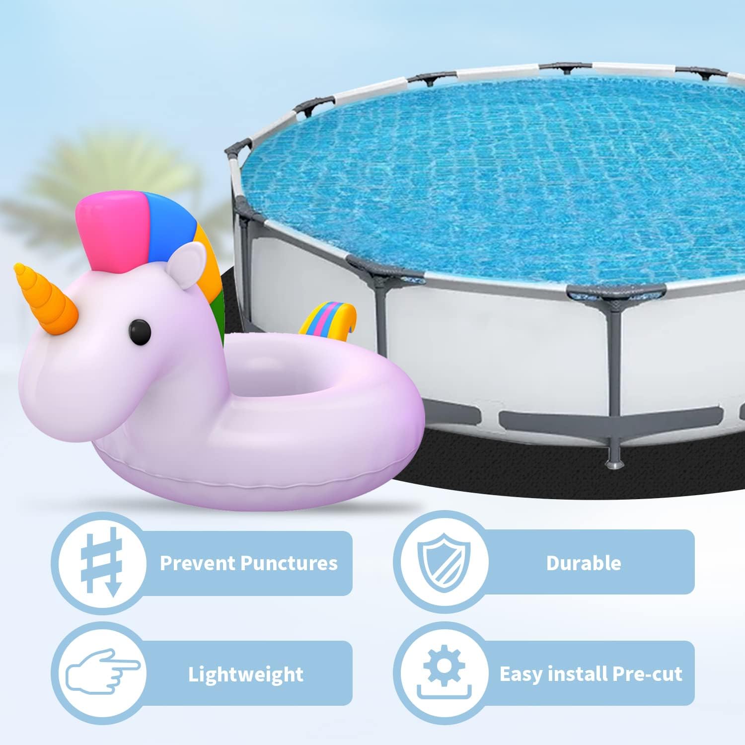 18Foot Eco-Friendly Round Pool Liner Pad – Prevent Punctures and Extend The Life of Your Above Ground Swimming Pool or Hot Tub Liner, Eco-Friendly