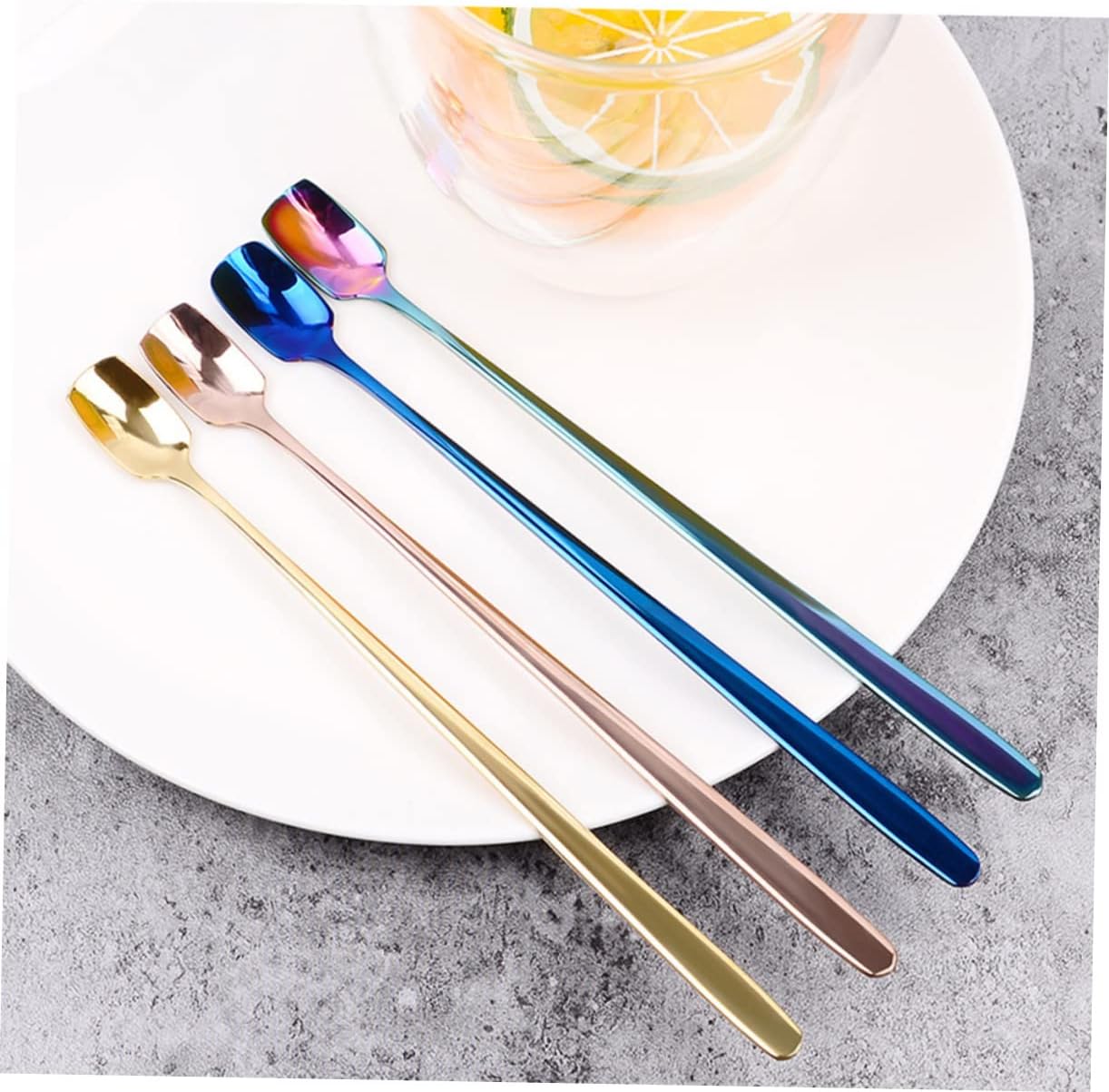 2 cucharas de acero inoxidable para agitar, cucharas de acero inoxidable, palitos de revolver de acero inoxidable, mini cuchara mezcladora de barman
