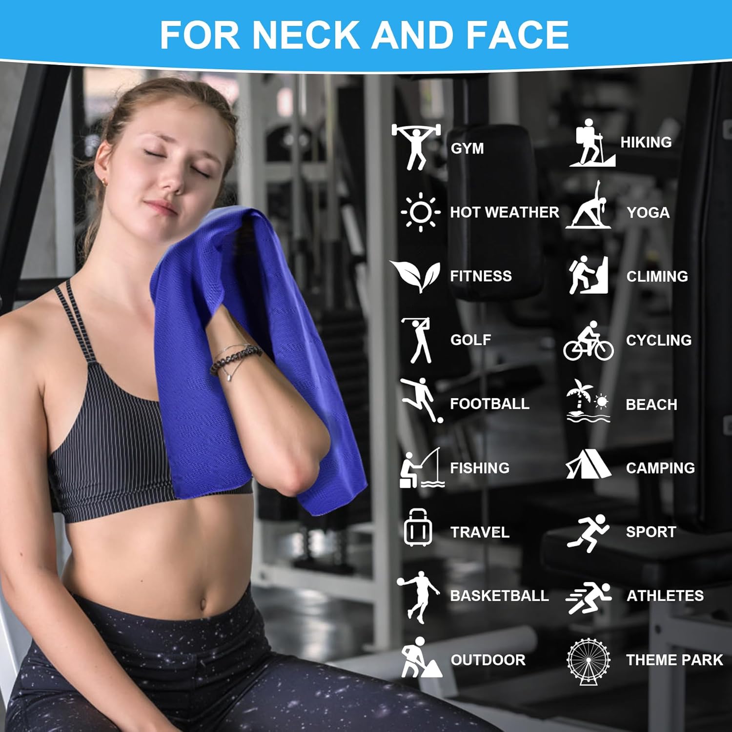 U-pick Toallas refrescantes para climas cálidos, toalla de microfibra fría instantánea suave, trapos frescos para cuello y cara, toalla de sudor