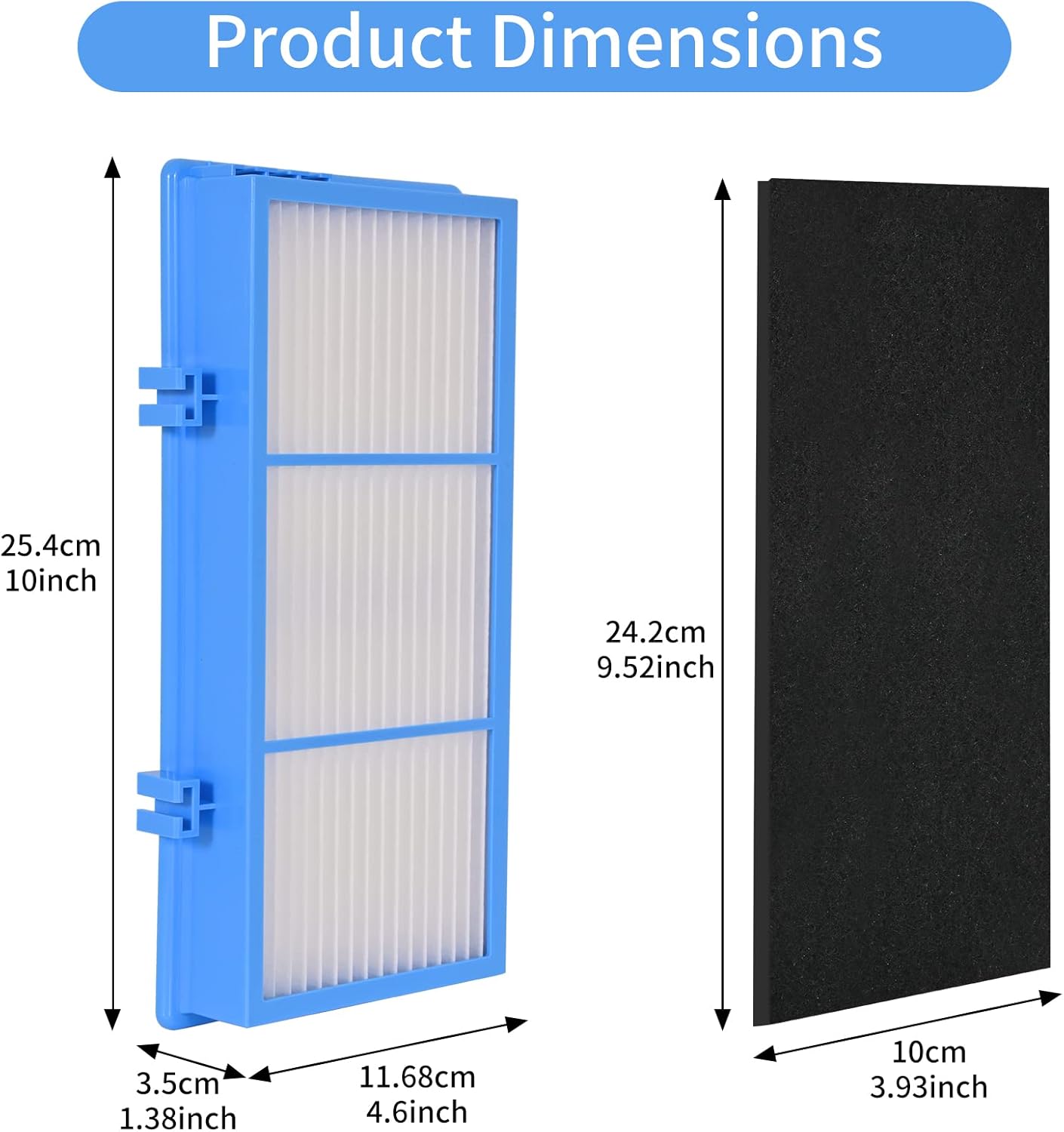 Paquete de 8 filtros de repuesto para purificador de aire Holmes AER1 limpieza total de aire (2 filtros de aire HEPA + 6 filtros de refuerzo de