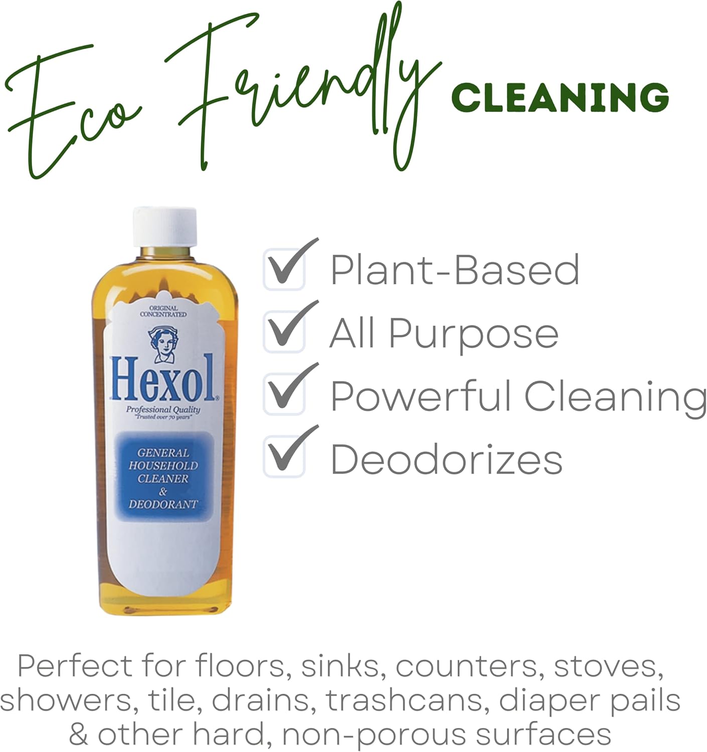 Hexol Limpiador y desodorante general concentrado Deoderant, 16 onzas líquidas, 6 botellas, 96 onzas líquidas