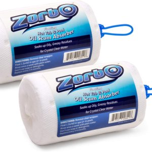 ZorbO Absorbedor de espuma de aceite para bañera de hidromasaje y piscina para agua naturalmente más limpia, paquete de 2 ZorbO Absorbedor de espuma de aceite para bañera de hidromasaje y piscina para agua naturalmente más limpia, paquete de 2