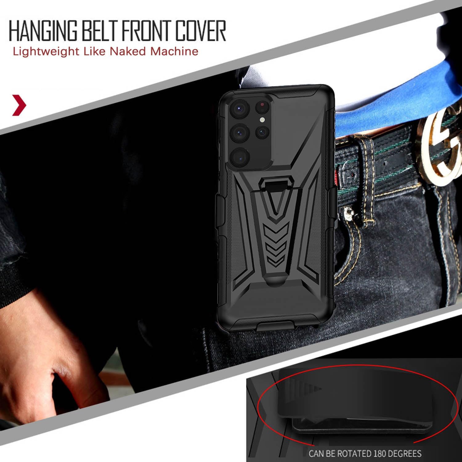Asuwish Funda para teléfono Samsung Galaxy S22 Ultra 5G con clip para cinturón, soporte híbrido, resistente, resistente, de grado militar, funda