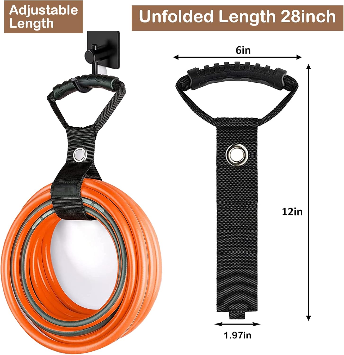 Swingers – Paquete de 3 correas de almacenamiento de manguera de jardín con hebilla triangular, correas de almacenamiento de manguera de agua,