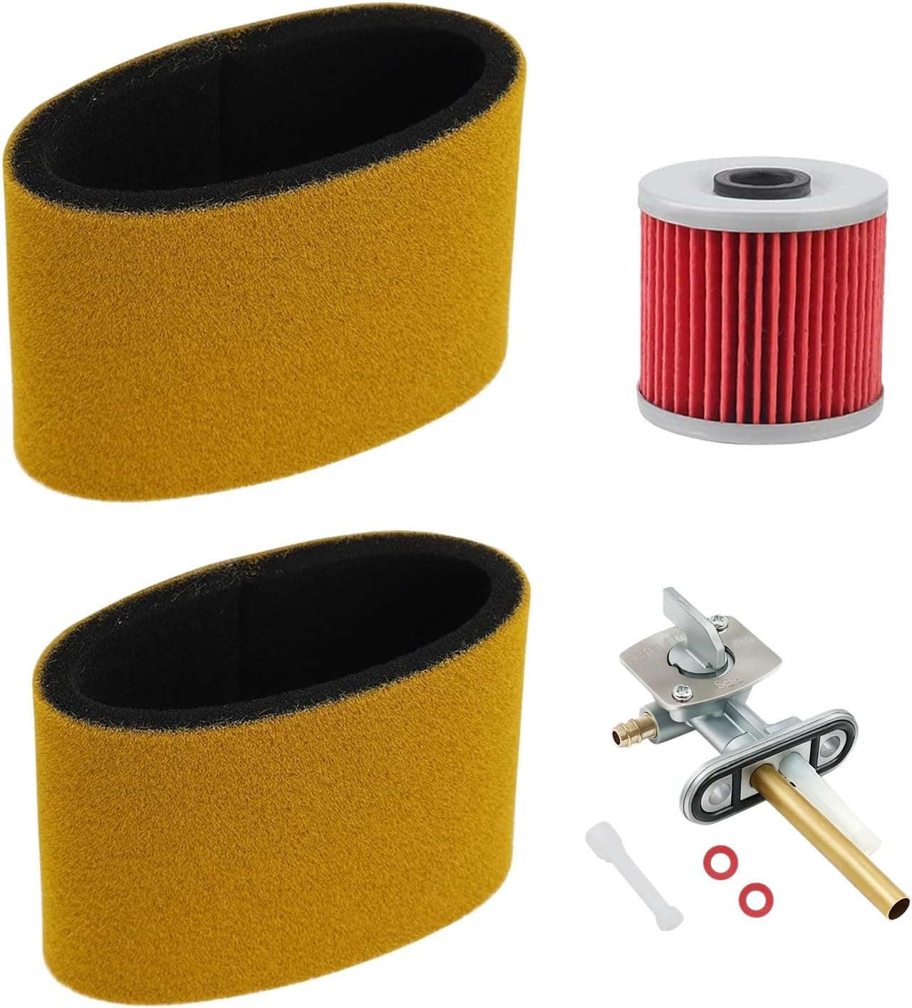XIAOWEI Kit de pistón de cilindro KLF300 para Kawasaki Bayou 300 Klf300B 1989-2004 Engien con filtro de aire válvula de petcock y filtro de aceite