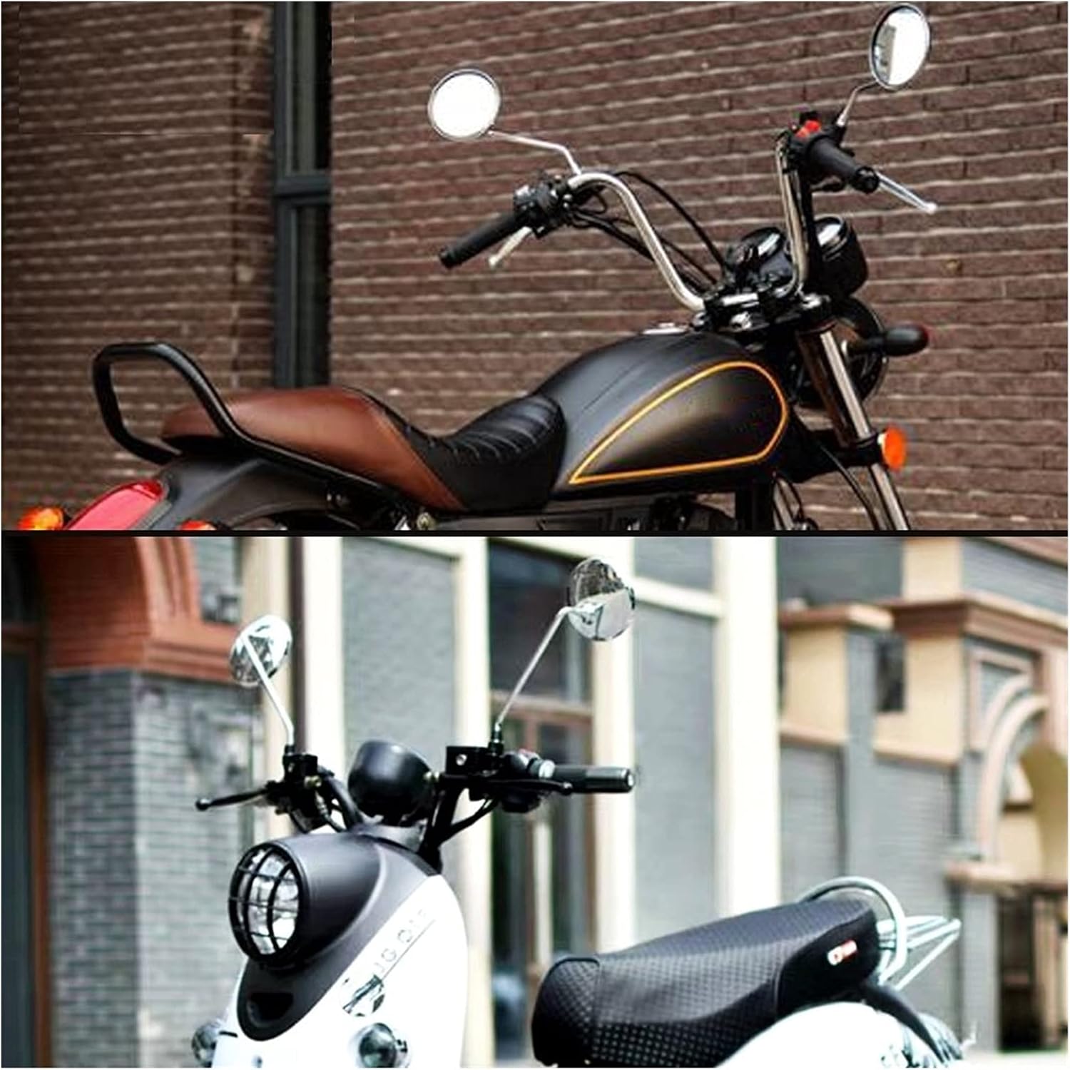 Mirror Motorcycle Round Back View Mirror Moped Side Mirror 8mm 10mm For Kawasaki VERSYS 650 ZG1000 ZRX1100 ZRX1200 ZX11
