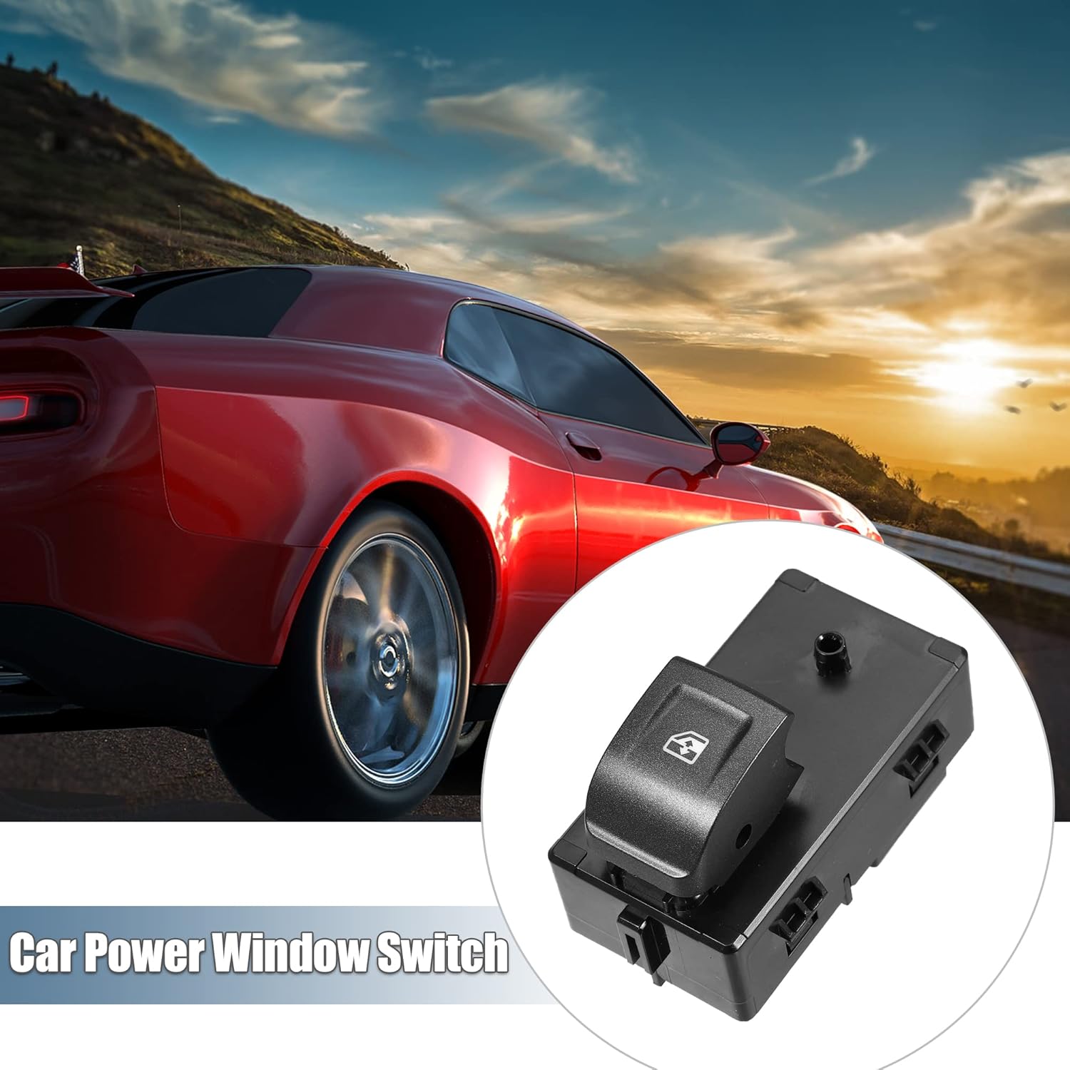 X AUTOHAUX Interruptor de ventana de puerta lateral trasera izquierda derecha para Chevrolet Colorado 2015-2022 23436335 plástico metal negro 1 unids
