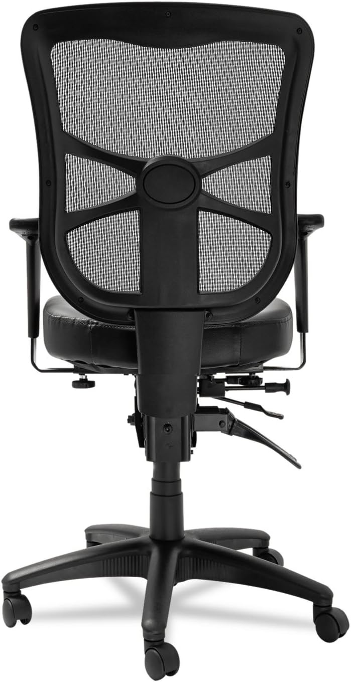 Alera Elusion Series Malla mid-back Multifunction silla, piel negro