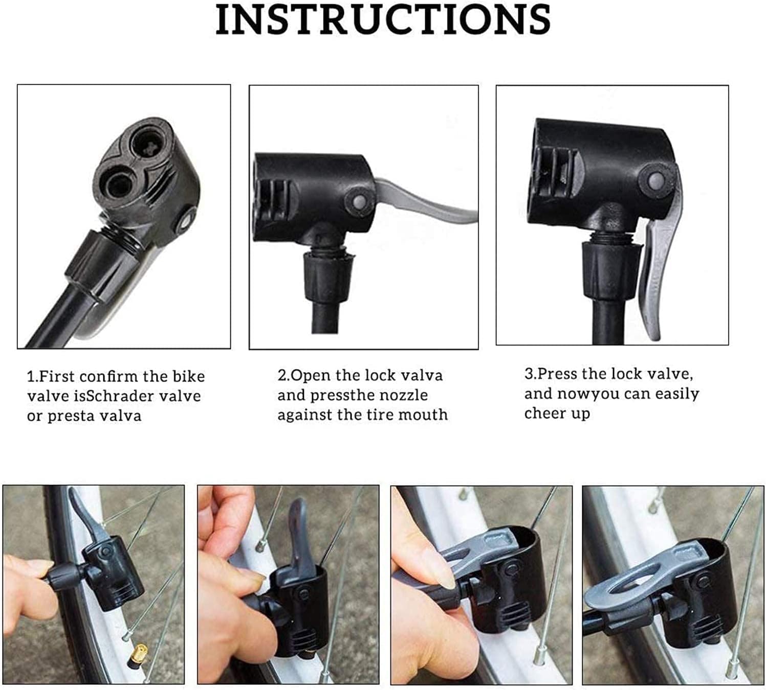Bomba de bicicleta, bomba de piso para bicicleta, bomba de bola, bomba de aire de manómetro de alta presión de 160 PSI con válvula Presta y Schrader