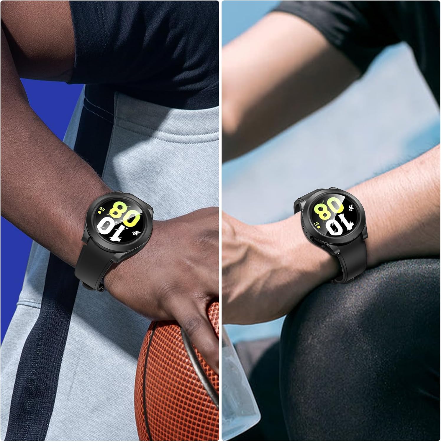 Goton – Funda impermeable para Samsung Galaxy Watch 5 4 de 1.575 pulgadas, protección de 360 de policarbonato duro delantero y trasero con protector