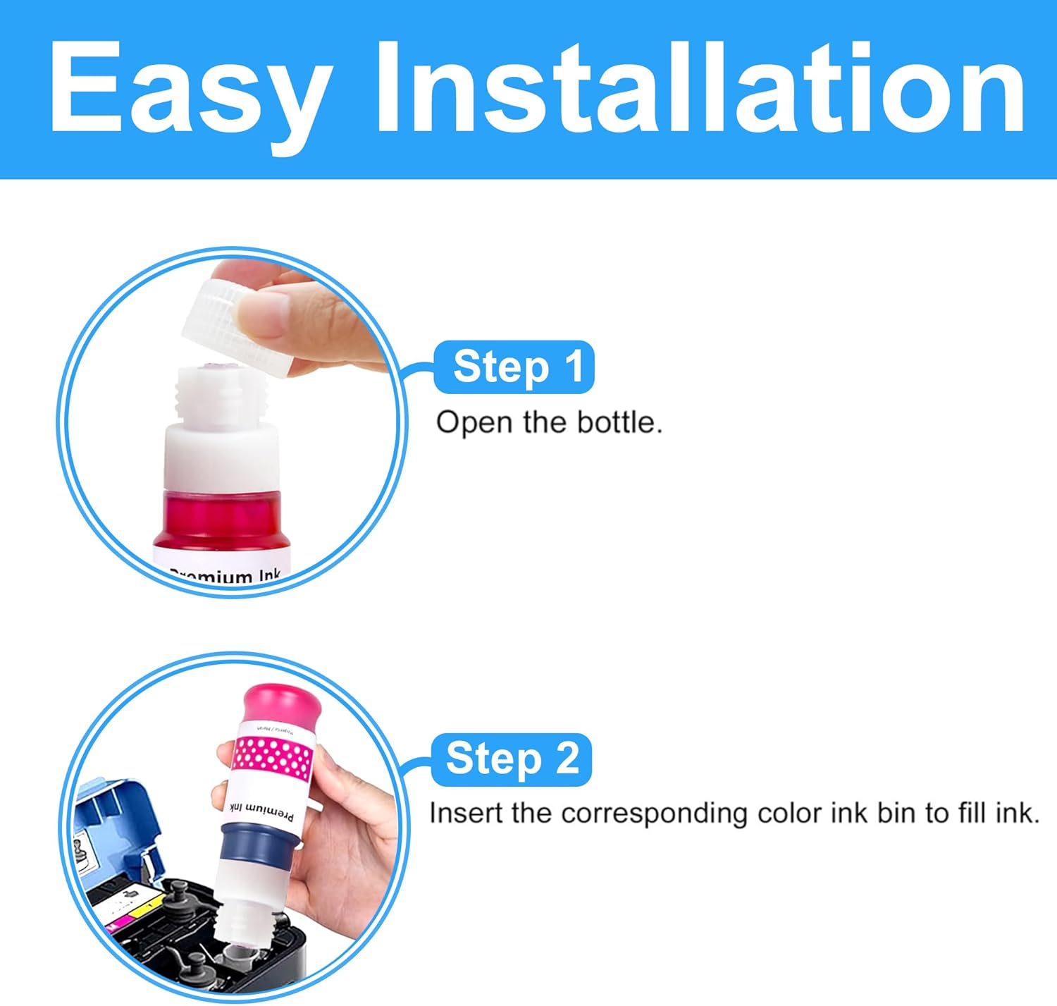 LCL Botella de tinta de repuesto compatible para Canon GI20 GI-20 GI-20PGBK GI-20BK GI-20C GI-20M GI-20Y PIXMA G5020 G6020 G7020 (paquete de 4