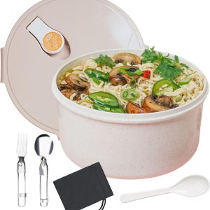 AI LOVE PEACE Recipiente para almuerzo de ramen instantáneo para microondas, popote de trigo con ventilación de liberación de vapor, recipiente AI LOVE PEACE Recipiente para almuerzo de ramen instantáneo para microondas, popote de trigo con ventilación de liberación de vapor, recipiente