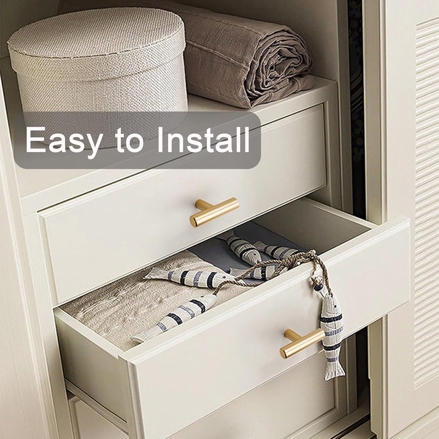 THSIREE Paquete de 24 pomos para gabinete, tiradores de gabinete con barra en T, manijas modernas para cajones de cocina, accesorios de gabinete con