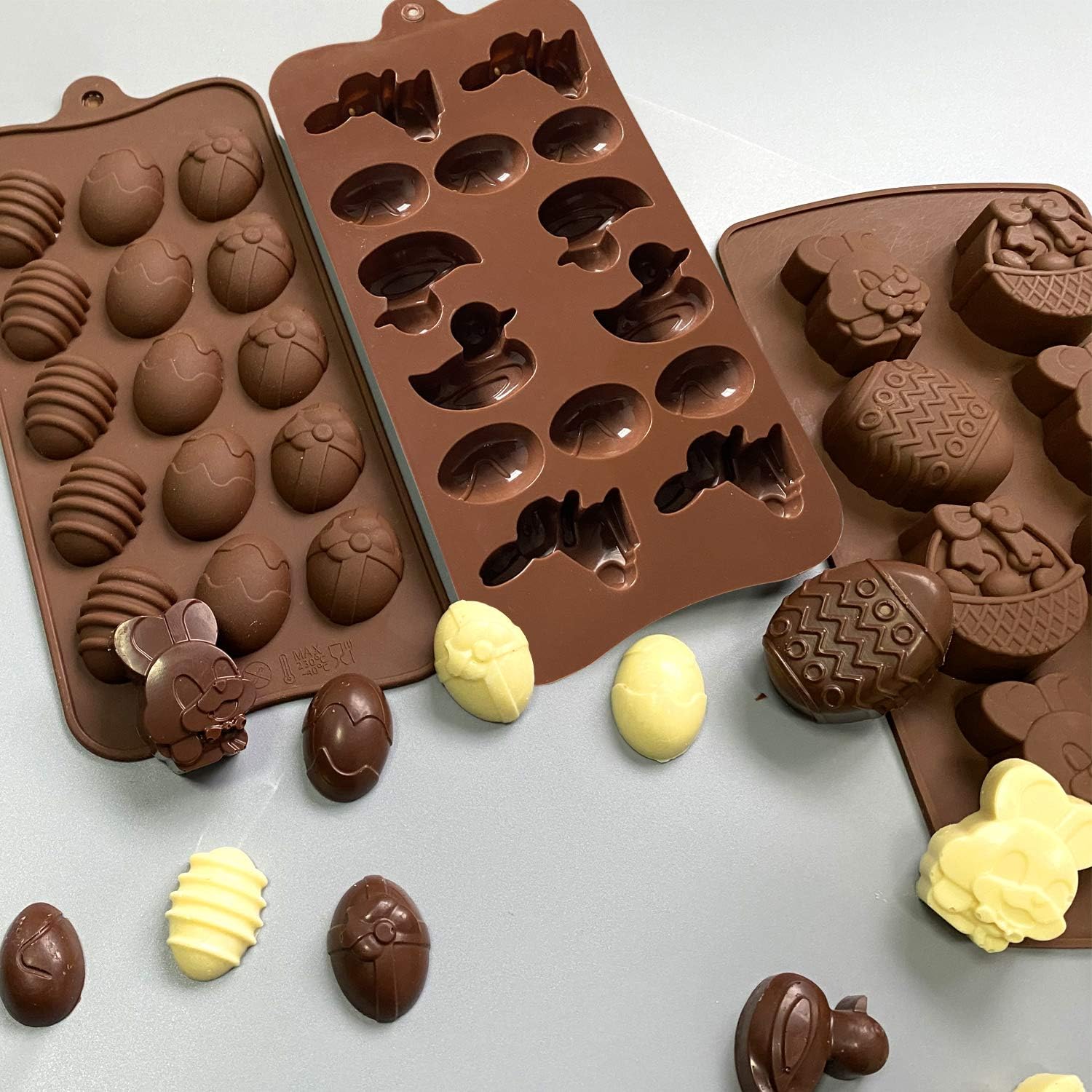Moldes para huevos de Pascua, moldes de chocolate, utilizados para hacer, moldes de dulces de chocolate de conejo de Pascua, huevos de Pascua y