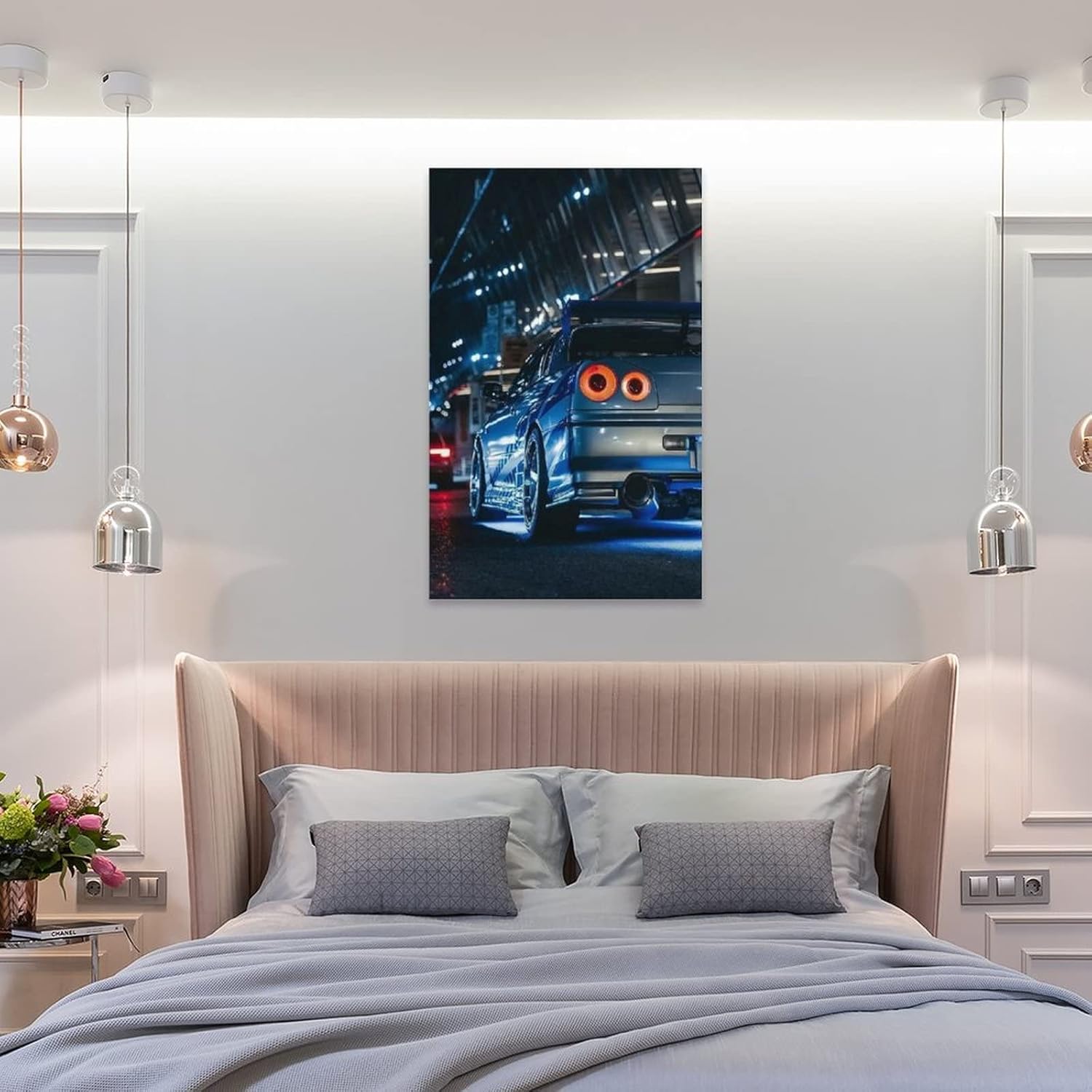Jdm Art – Póster de automóvil japonés azul, lienzo para pared, decoración familiar moderna, 08 x 12 pulgadas (7.9 x 11.8 in)