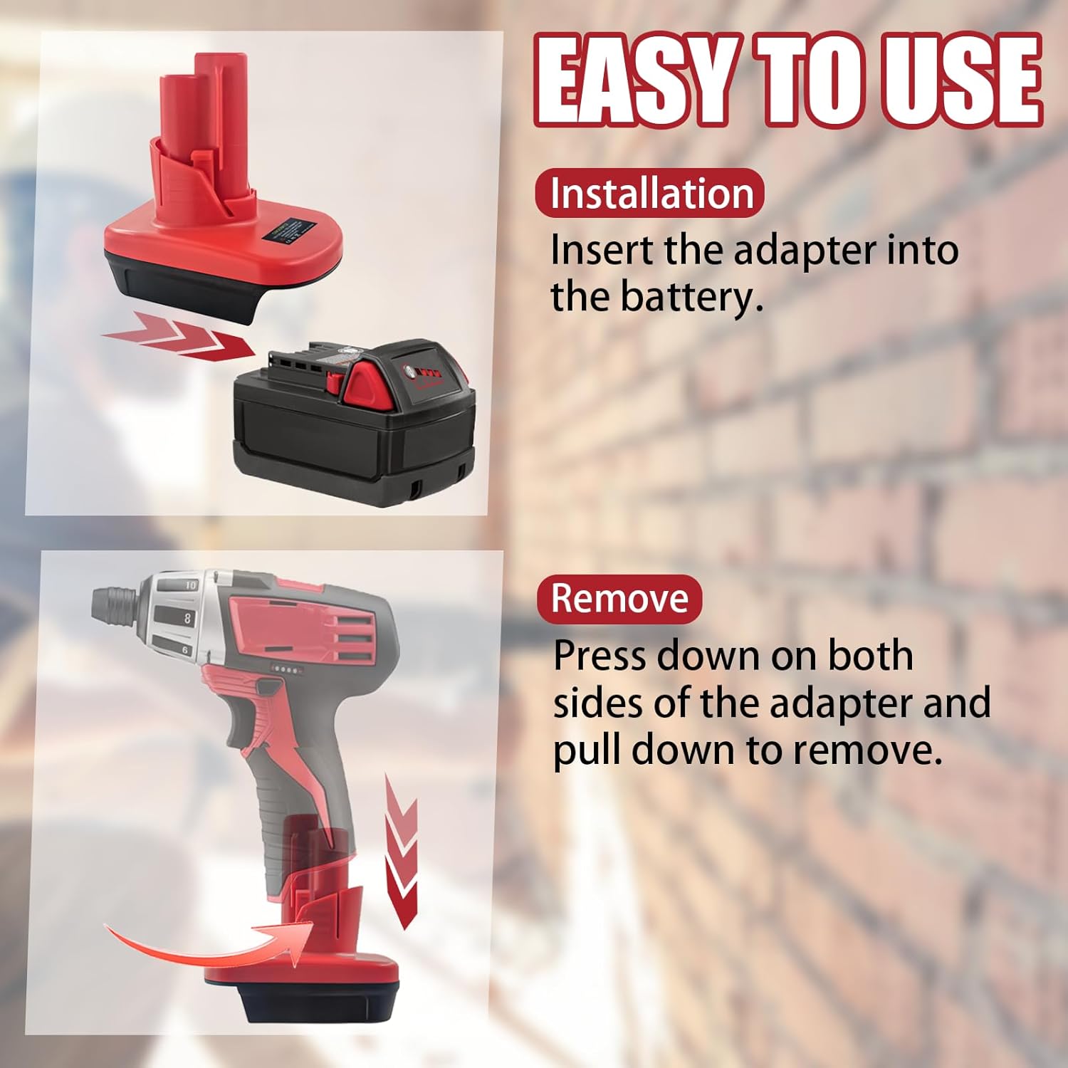 Adaptador de batería Milwaukee M18 a M12, para convertidor Milwaukee de 18 V a 12 V, convertidor para batería Milwaukee de 18 V a herramientas de