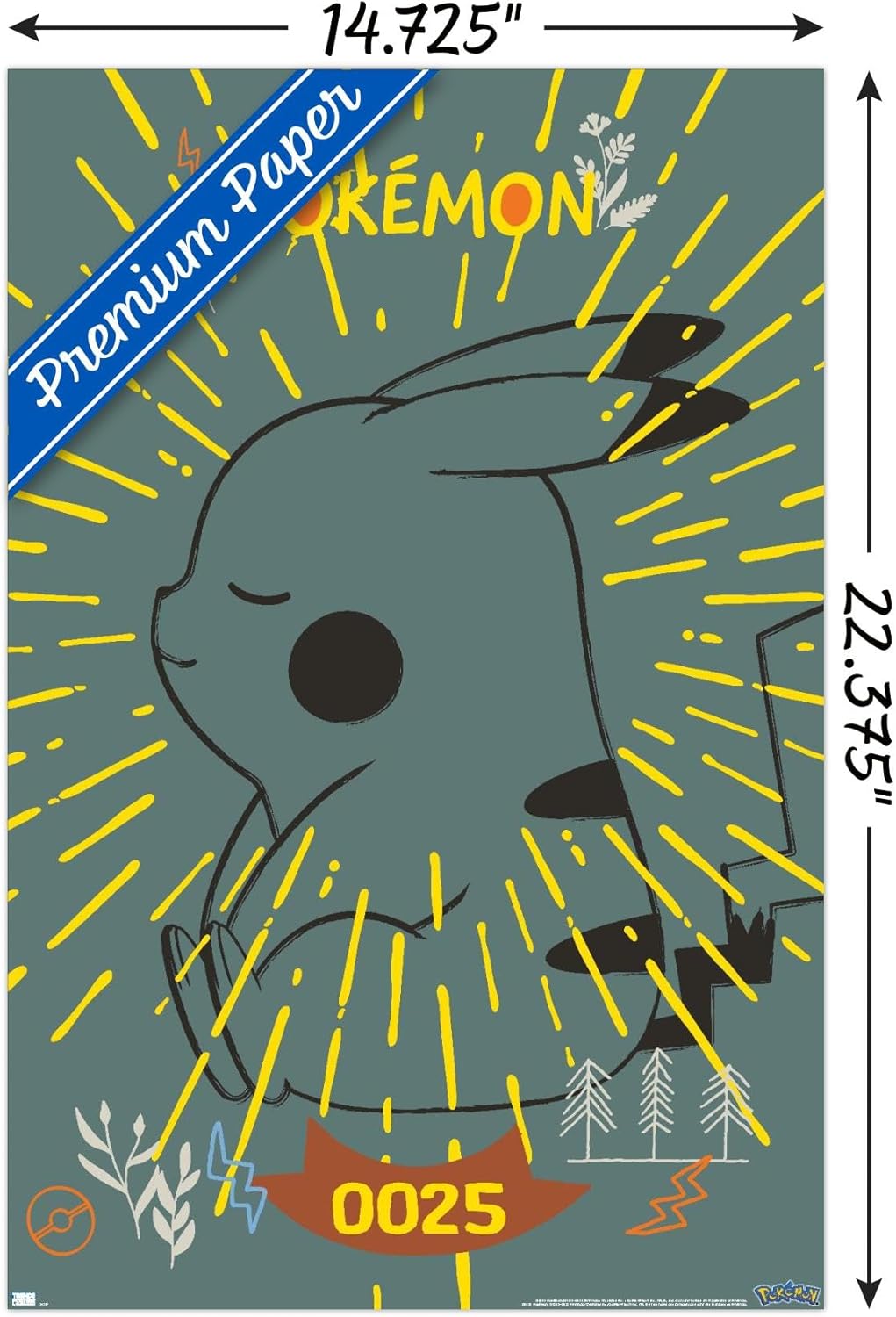 Trends International Pokémon – Póster de pared de Pikachu Peaceful Nature
