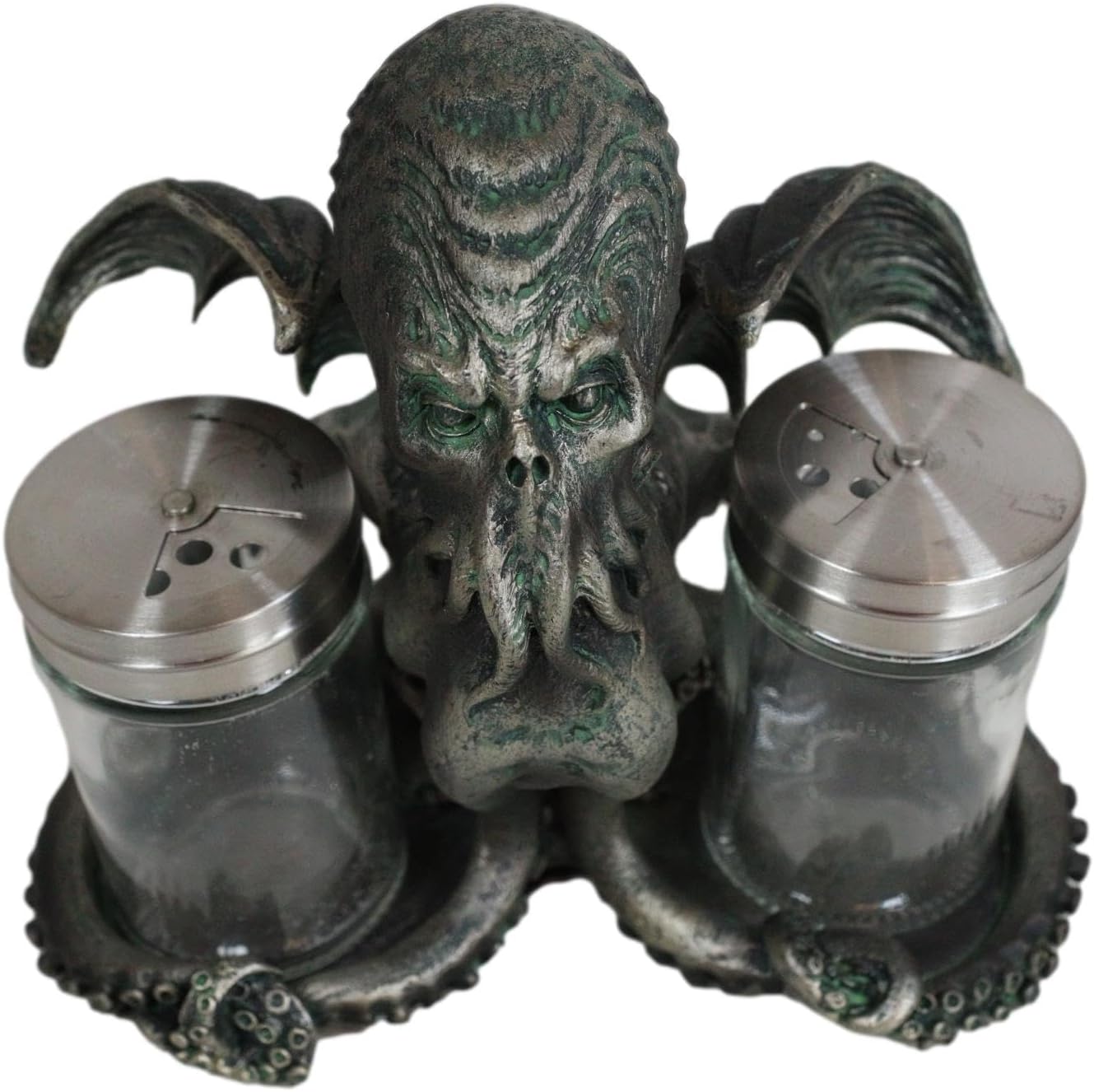 Ebros Gift Cthulhu con alas legendarias Cthulhu The Wise One Octopus Kraken Ocean Monster Salt and Pepper Shakers Holder Figurine Kitchen Dining