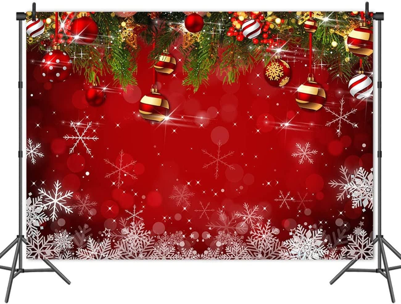 Fondo de fotografía de vinilo rojo de 8 x 6 pies para fotografía de Navidad, fiesta de vacaciones de invierno, fondo fotográfico, Año Nuevo,