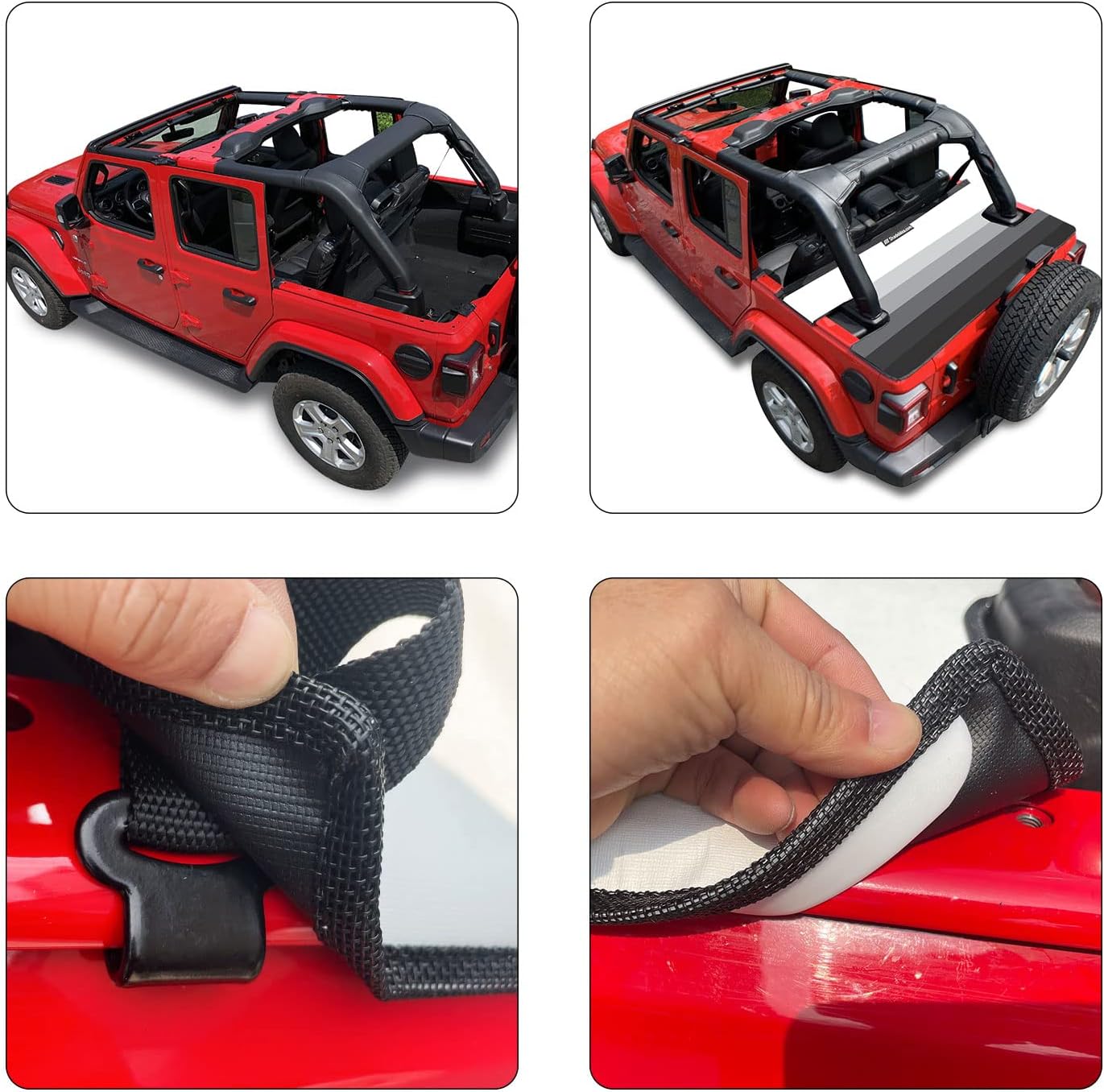 Shadeidea Wrangler JL – Cubierta Tonneau para Jeep JLU de 4 puertas (2018-actual), cubierta de carga de vinilo para maletero trasero, Robicon Sahara