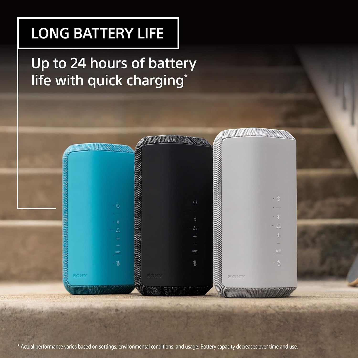 Sony SRS-XE300 X-Series – Altavoz inalámbrico portátil, Bluetooth, IP67 impermeable, a prueba de polvo y a prueba de golpes con batería de 24 horas,