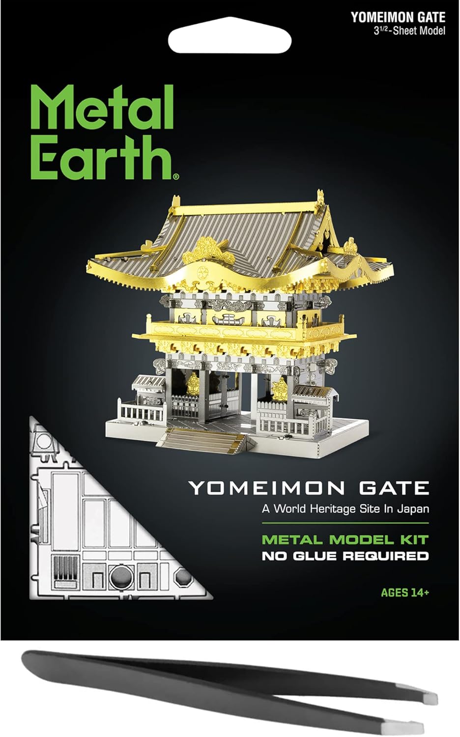 Metal Earth Fascinations Yomeimon Gate Kit de modelo de metal 3D con pinzas