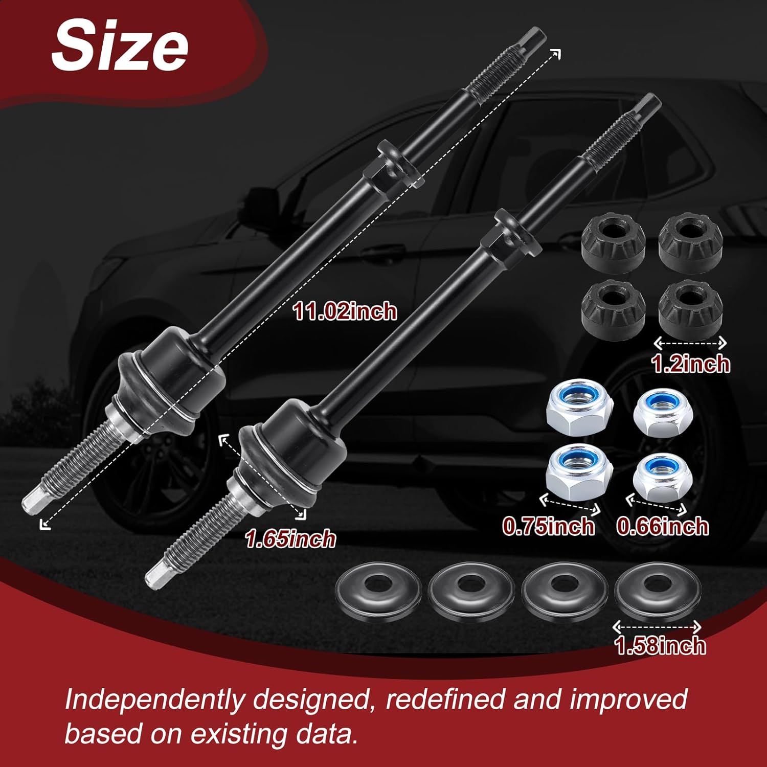 TCHENPART – Varillas de la barra estabilizadora delantera para Ram 1500 4WD 2006-2012, Ram 1500 2012-2018 y Ram 1500 Classic 2019-2021 (K80894)