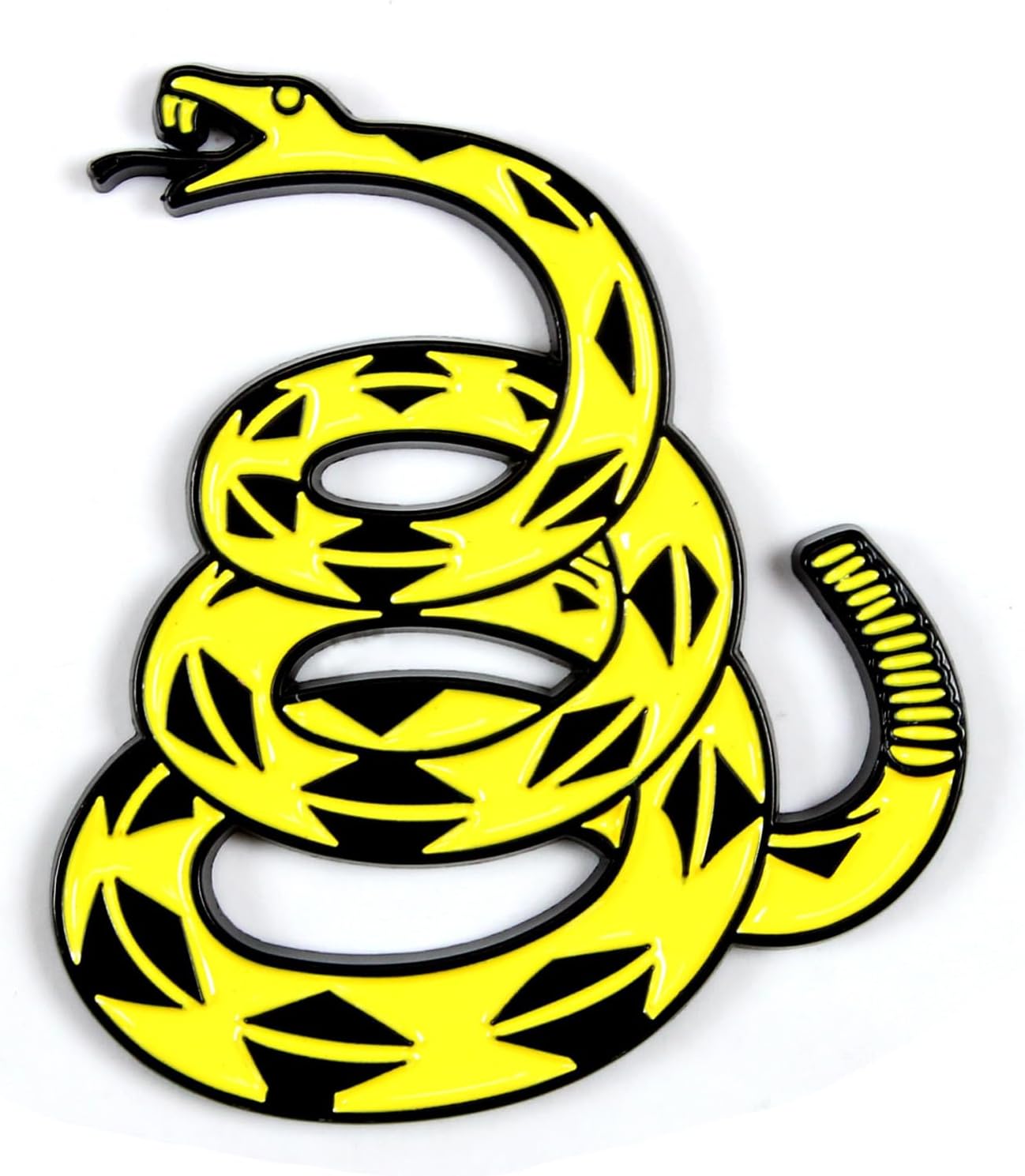 Dsycar Emblema de metal 3D Don’t Tread on Me para automóvil, bandera de Gadsden, emblema de serpiente, emblema de automóvil, camión, parachoques y