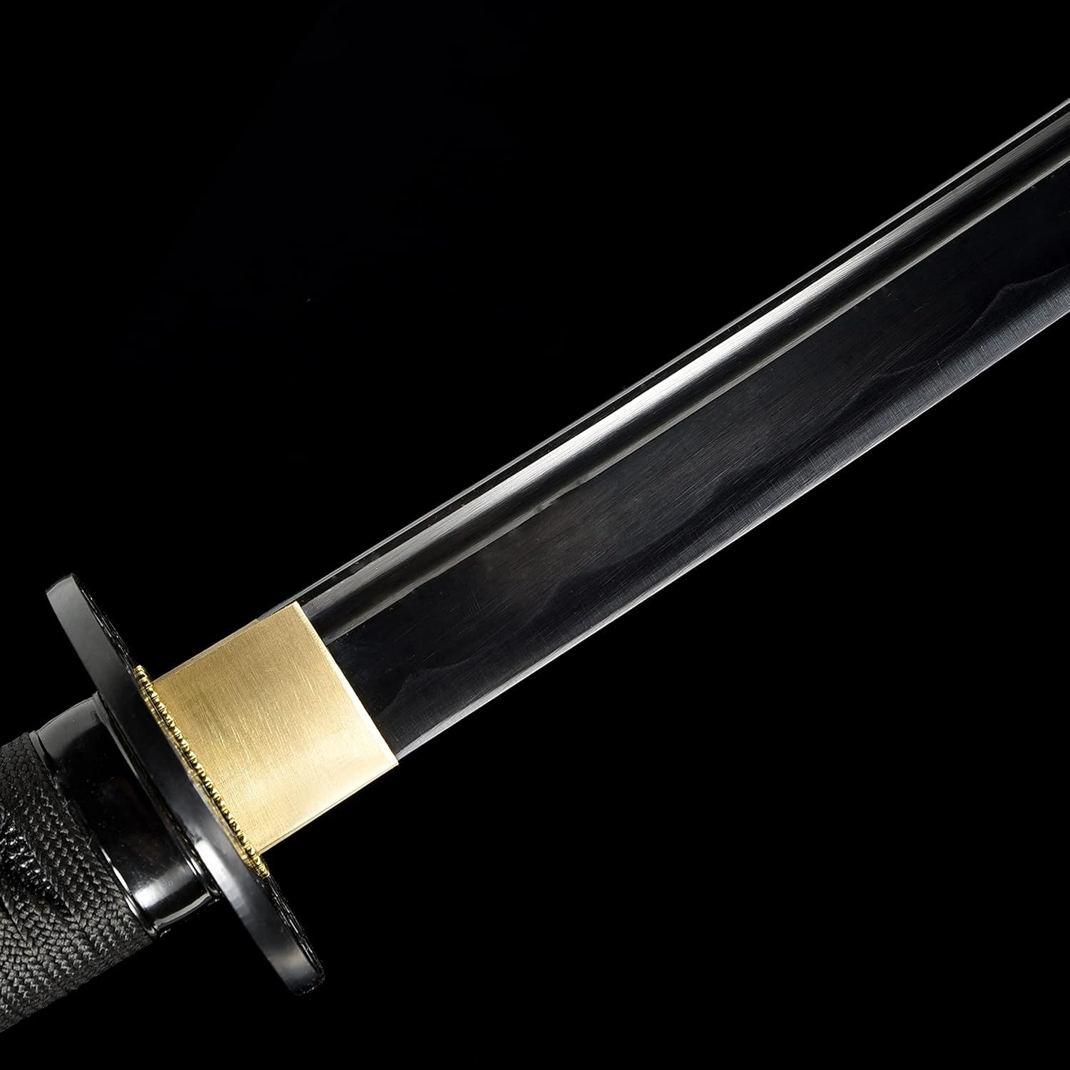 JIHPEN sword, Katana negra, espada samurai de espiga completa, afilada, hoja de acero de resorte con vaina negra, variedad de estilos de 41 pulgadas