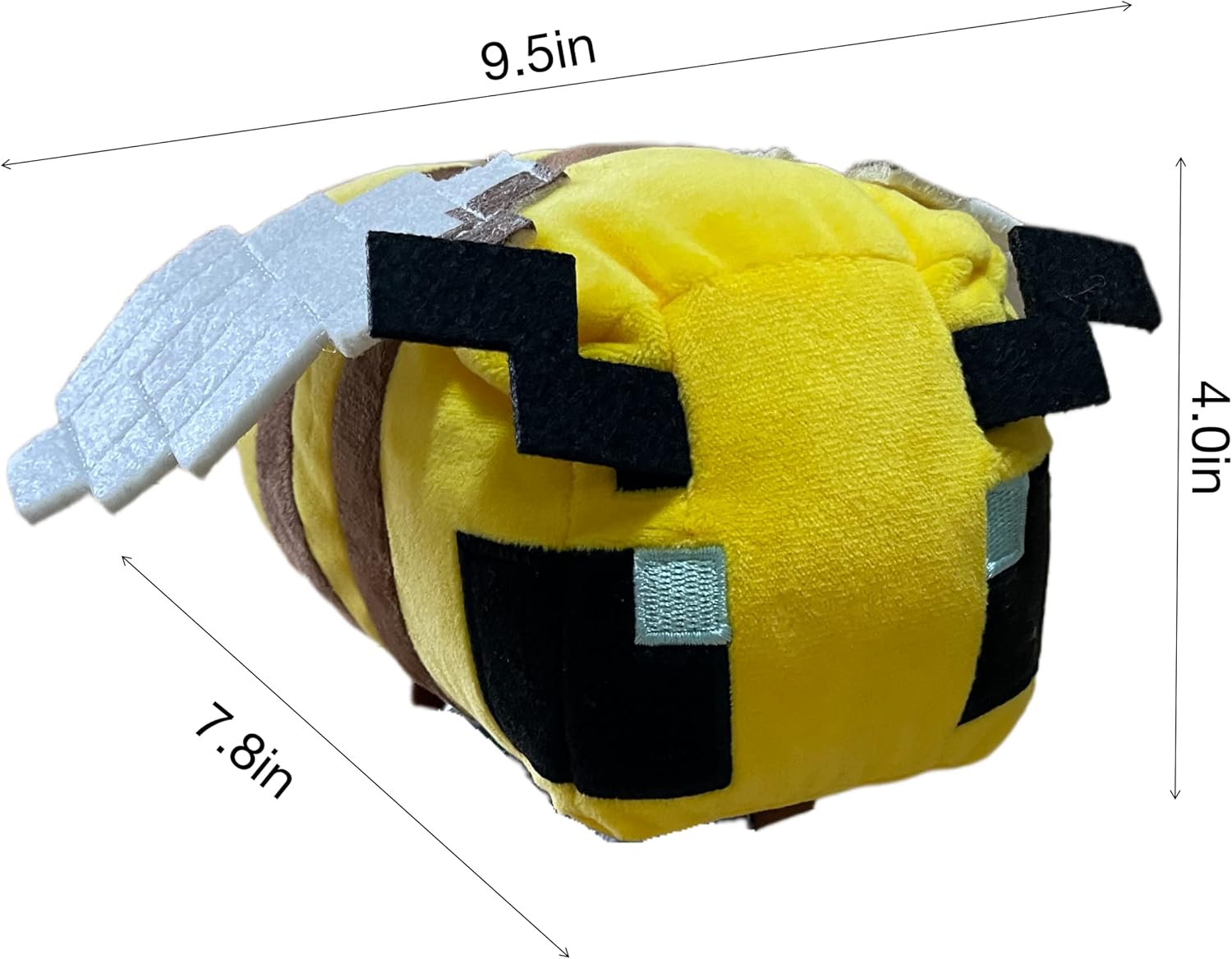 Peluche de animales de peluche, enredadera de dragóncelote, abeja y lobo, muñeca de juego Pixel Miner, regalo de cumpleaños de Navidad para niños y