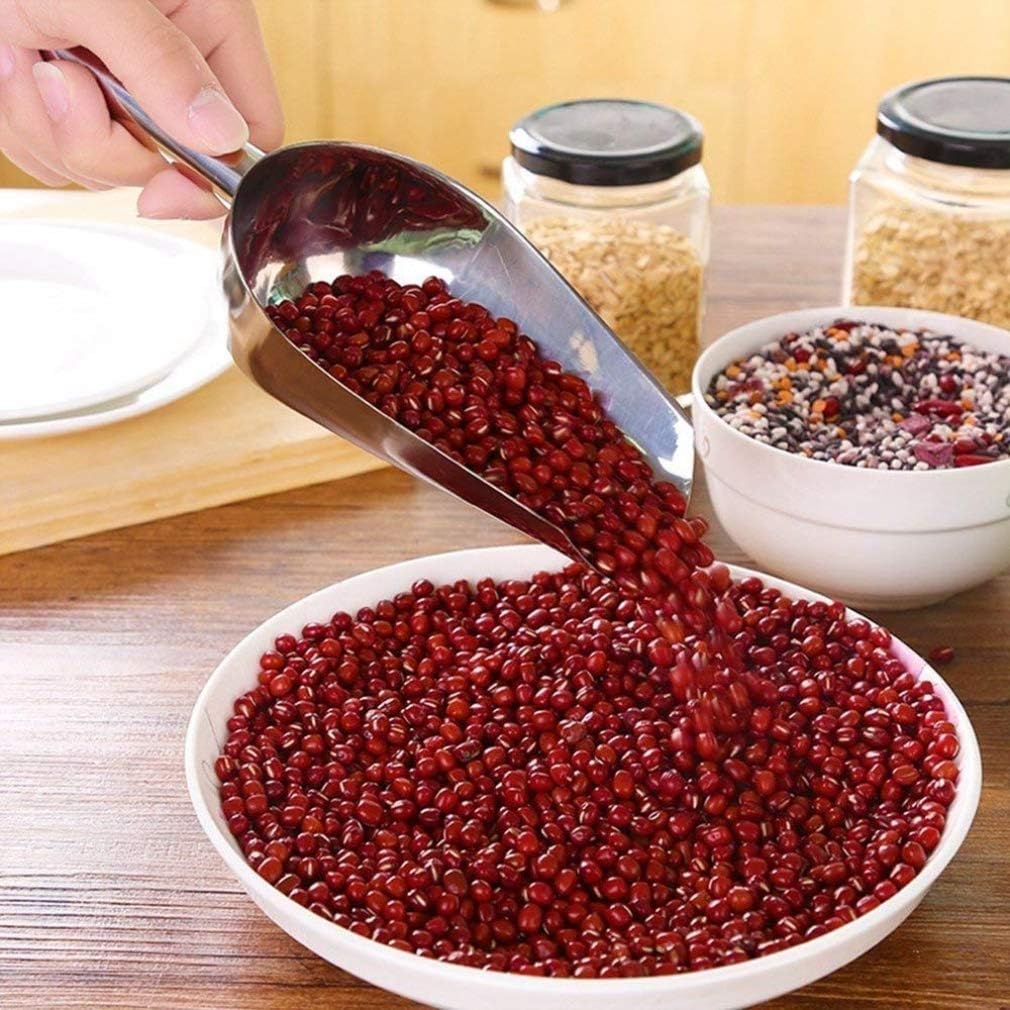 Cucharas de medición de acero inoxidable Beuya, 4 unidades, 4 onzas, cucharas pequeñas para hielo, azúcar, granos de mentón, arroz, harina,