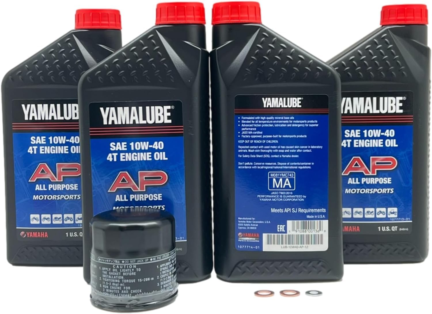 YAMAHA Original OEM Yamalube LUB-SXSCG-KT-20 lado a lado III Kit de cambio de aceite multiusos WYamaha OEM filtro parte #5GH-13440-61-00